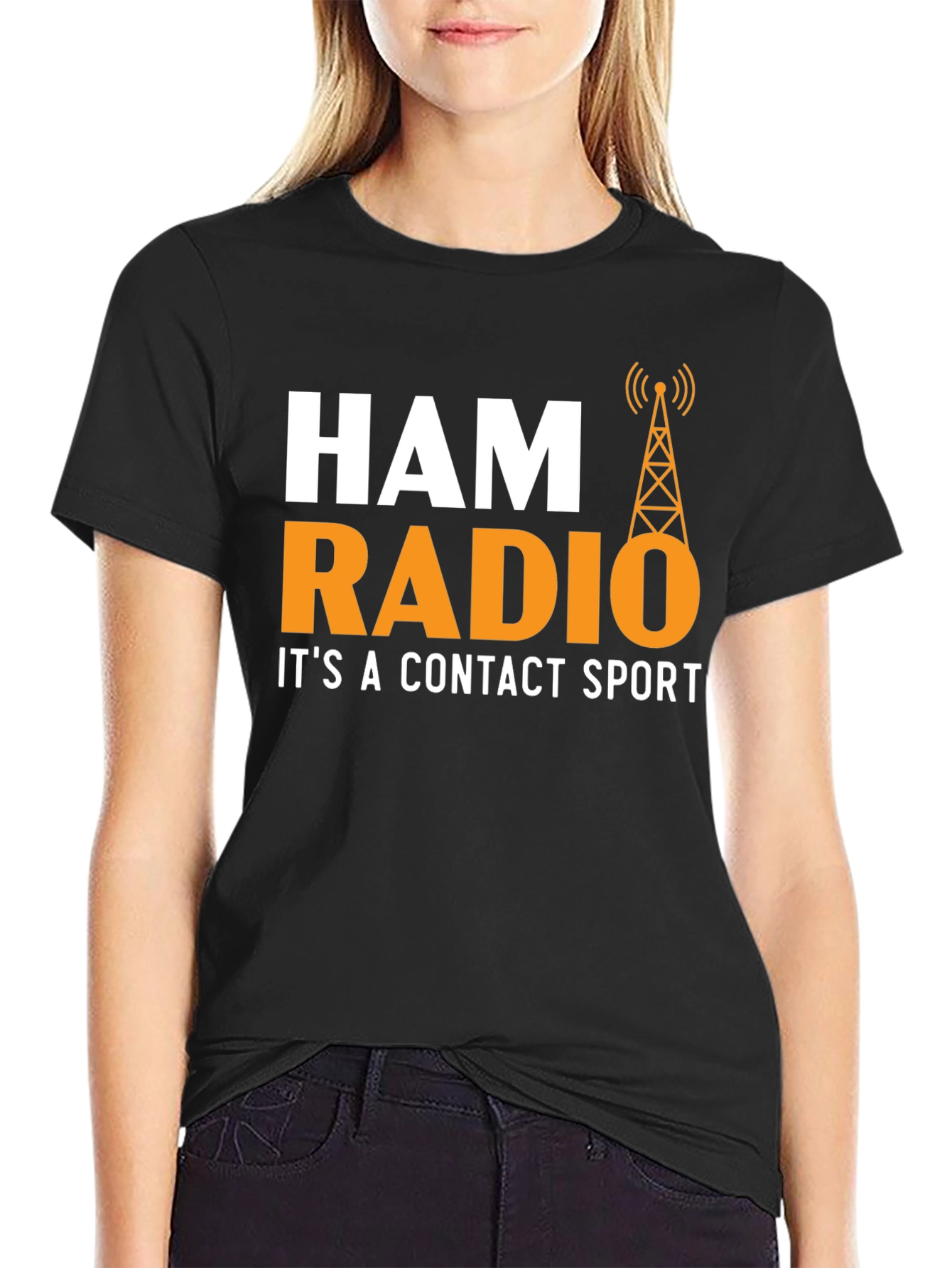 Ham Radio Contact Sport T-Shirt - Black