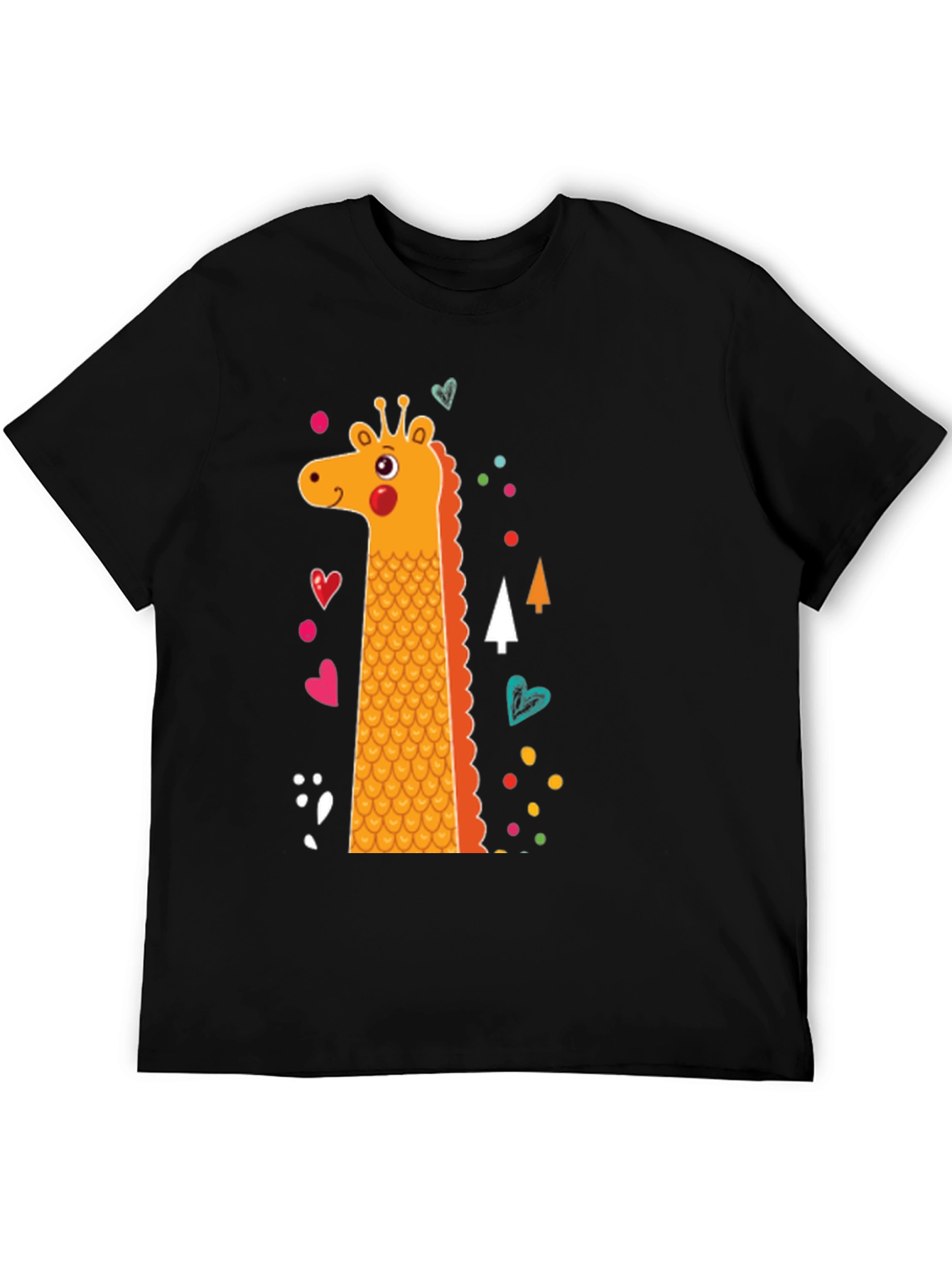 Giraffe Graphic Print Crew Neck T-Shirt