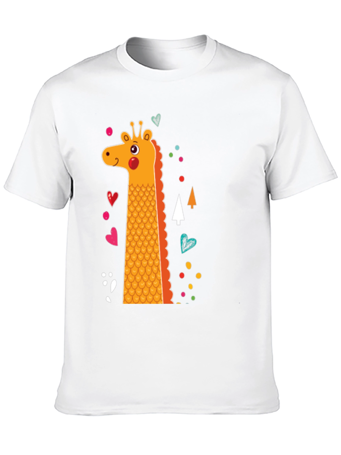 Giraffe Graphic Print Crew Neck T-Shirt
