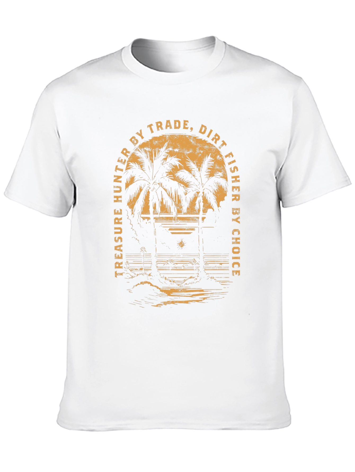 Treasure Hunter Beach Palm Tree Graphic T-Shirt