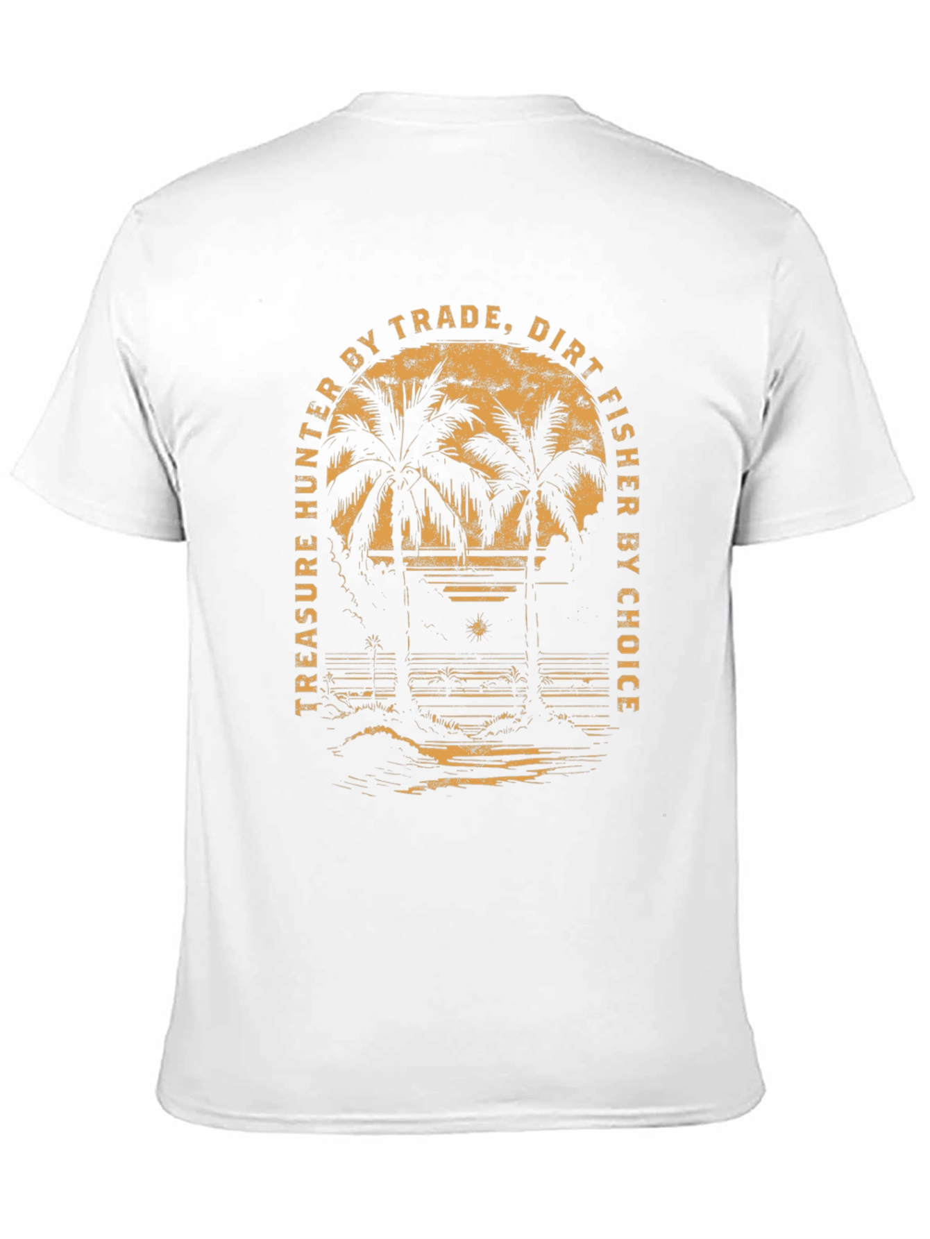 Treasure Hunter Beach Palm Tree Graphic T-Shirt