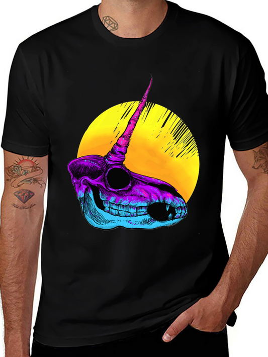 Unicorn Skull T-Shirt - Vibrant Graphic Print