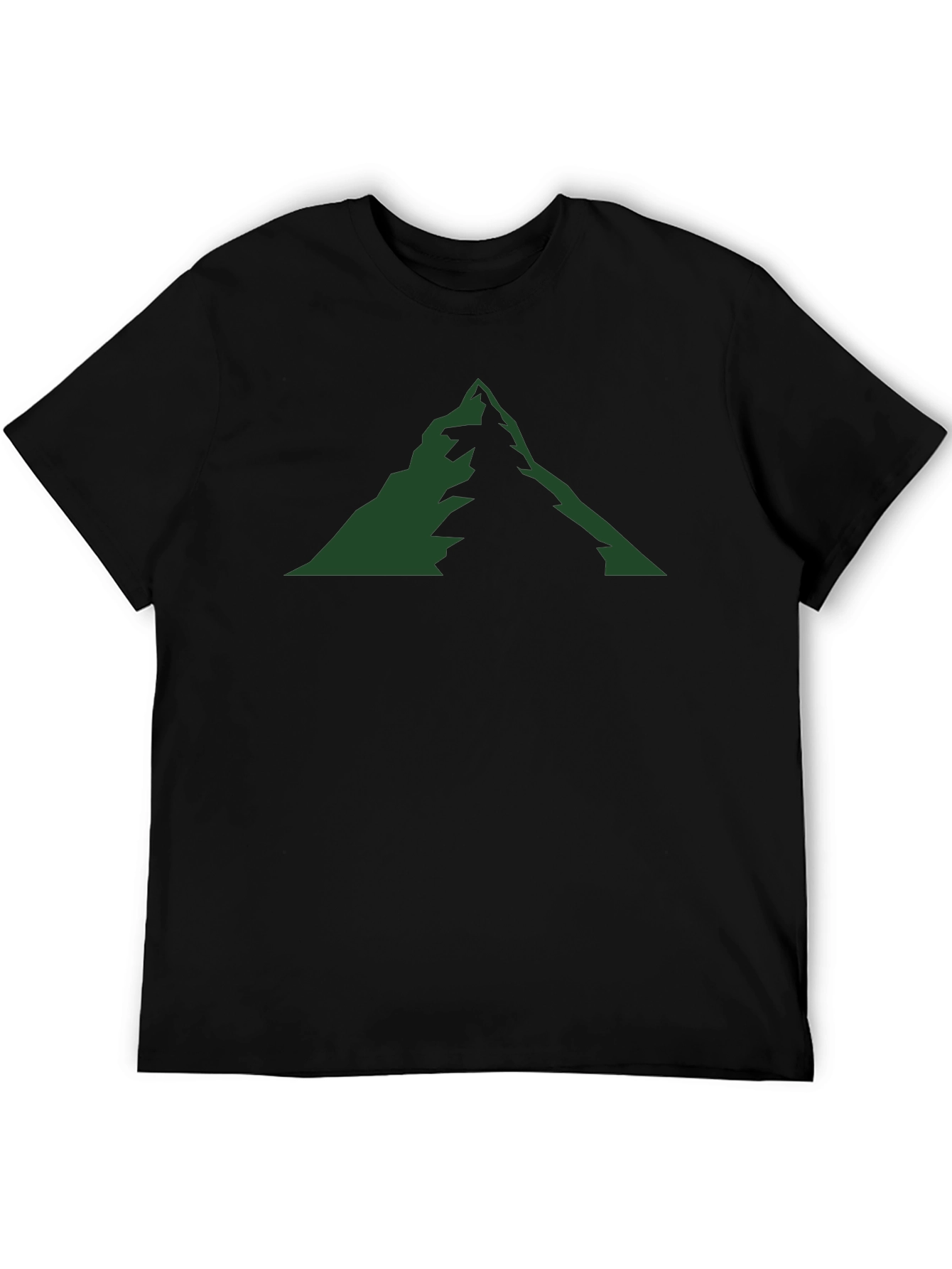 Mountain Graphic Tee - Black Cotton Blend Casual Shirt