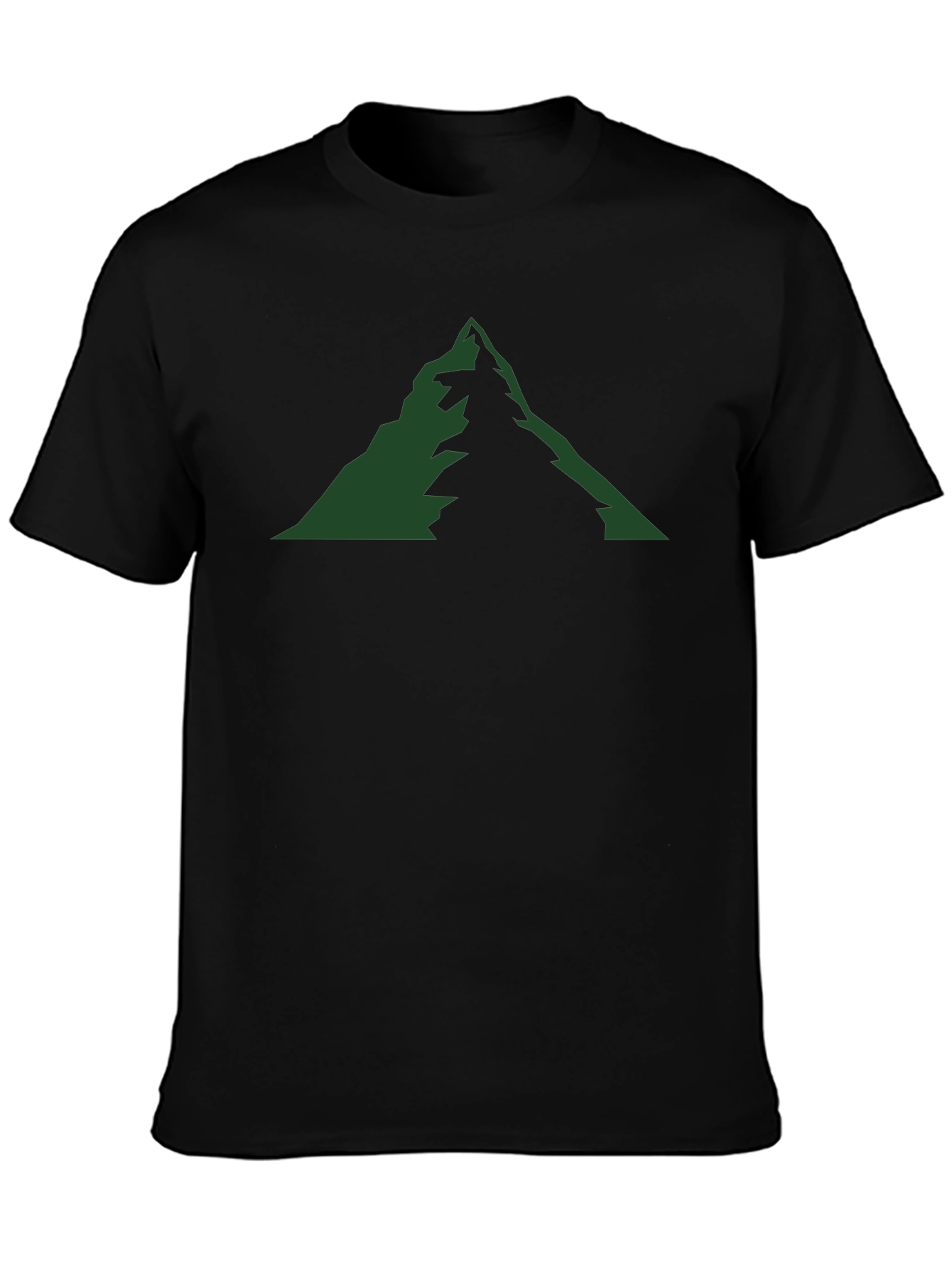 Mountain Graphic Tee - Black Cotton Blend Casual Shirt