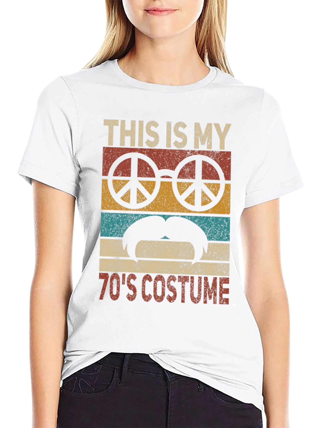 70s Costume T-Shirt Retro Peace Sign Tee