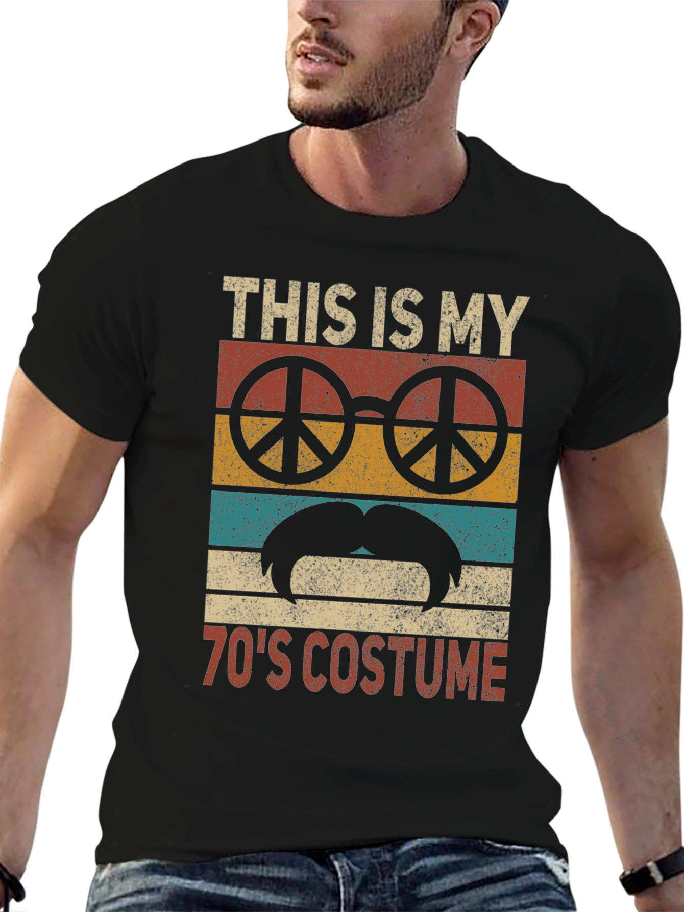70s Costume T-Shirt Retro Peace Sign Tee