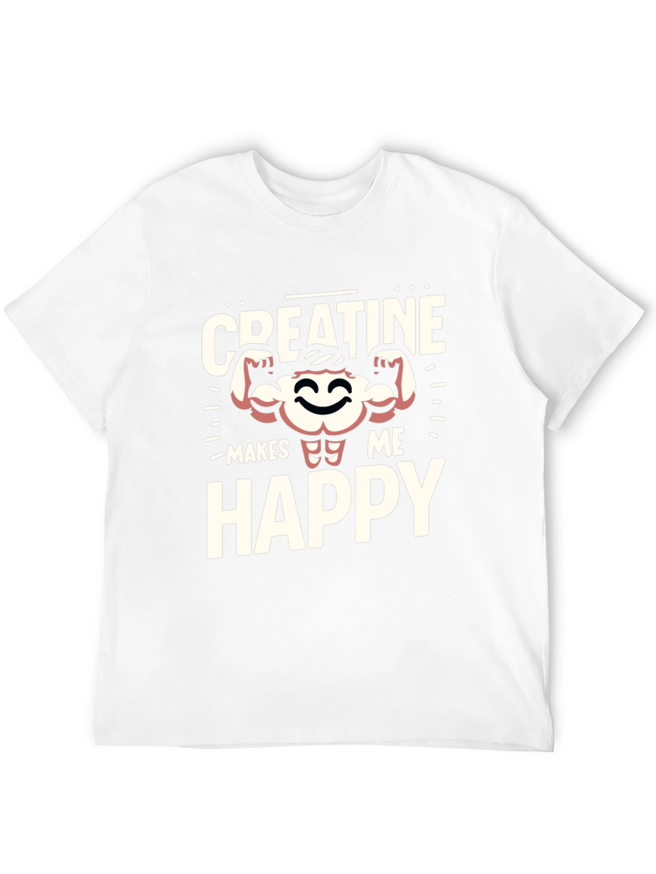 Creatine Makes Me Happy Black Graphic T-Shirt