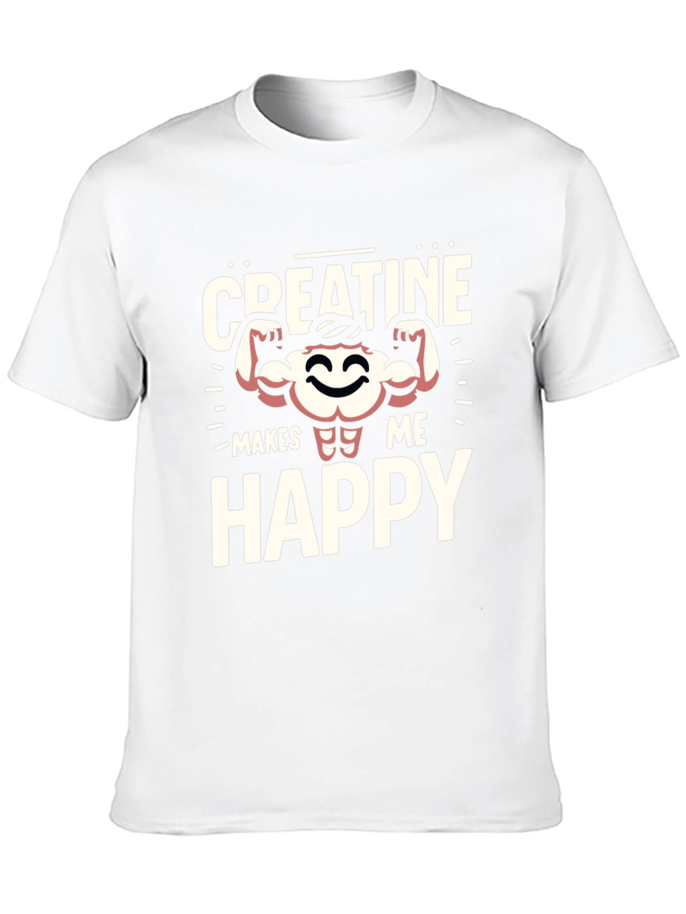 Creatine Makes Me Happy Black Graphic T-Shirt