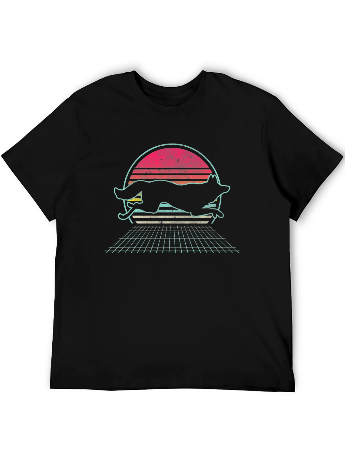 Retro Synthwave Wolf T-Shirt