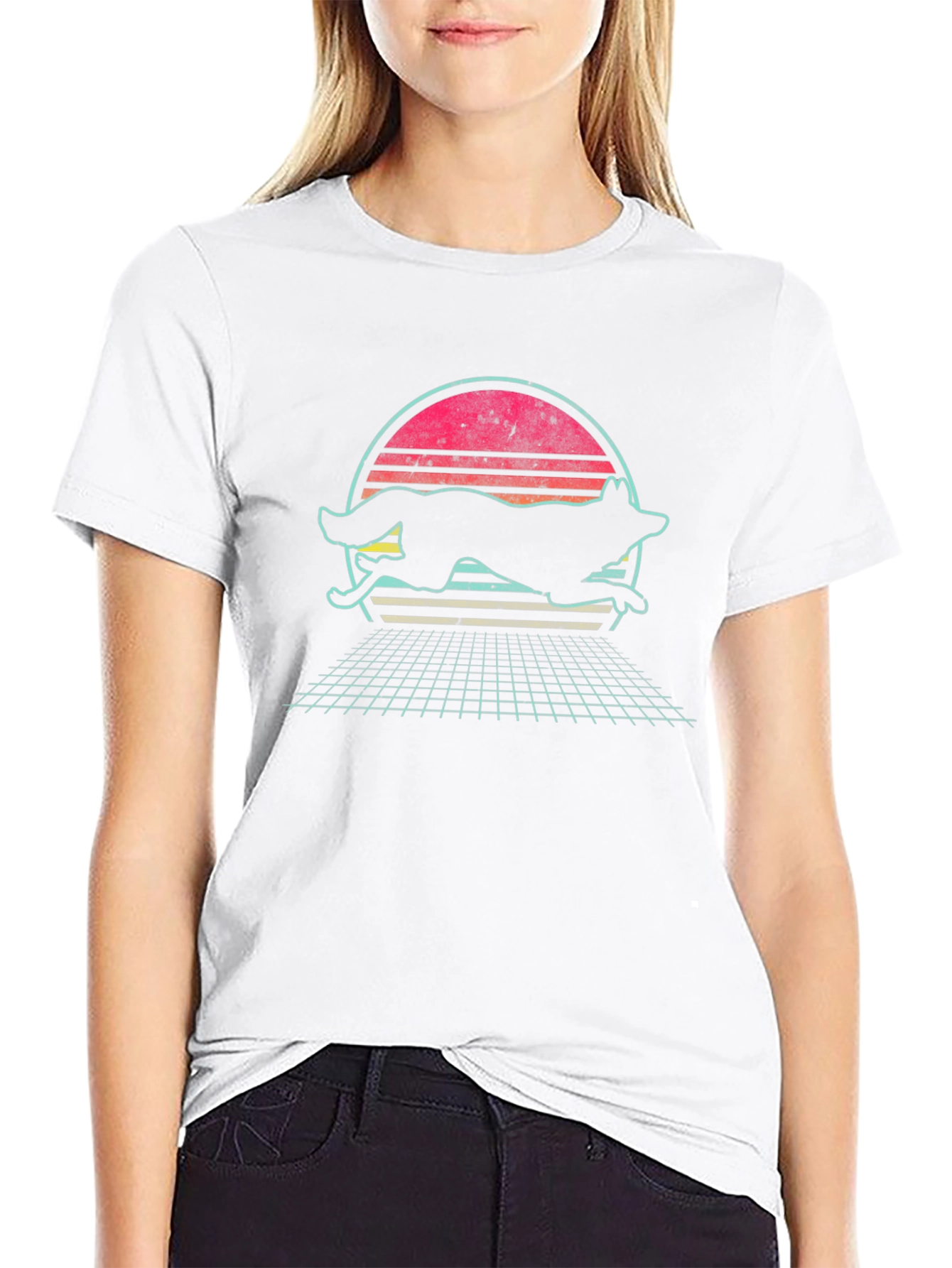 Retro Synthwave Wolf T-Shirt