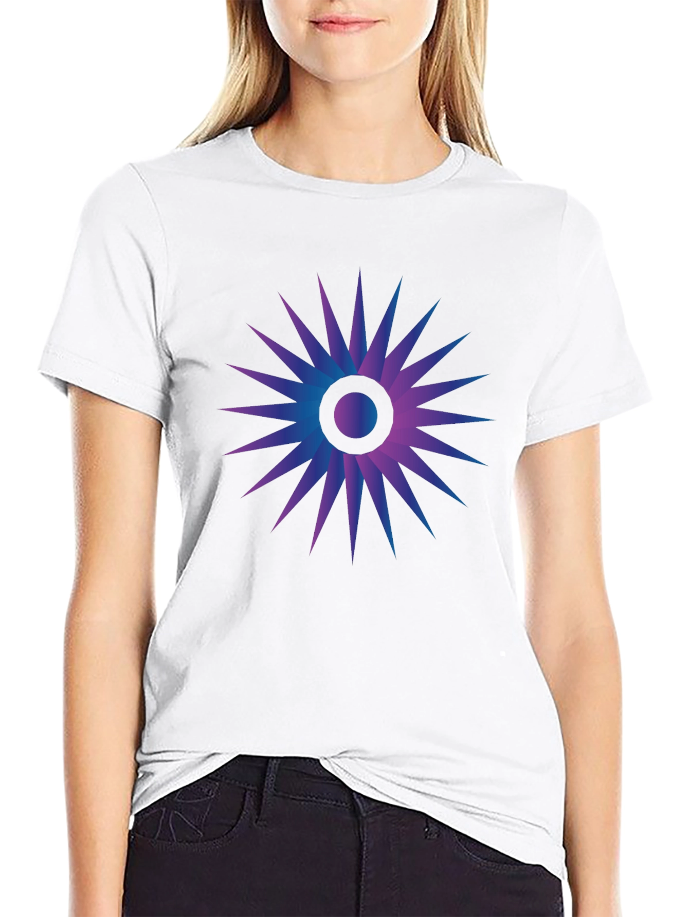 Abstract Gradient Starburst Graphic T-Shirt