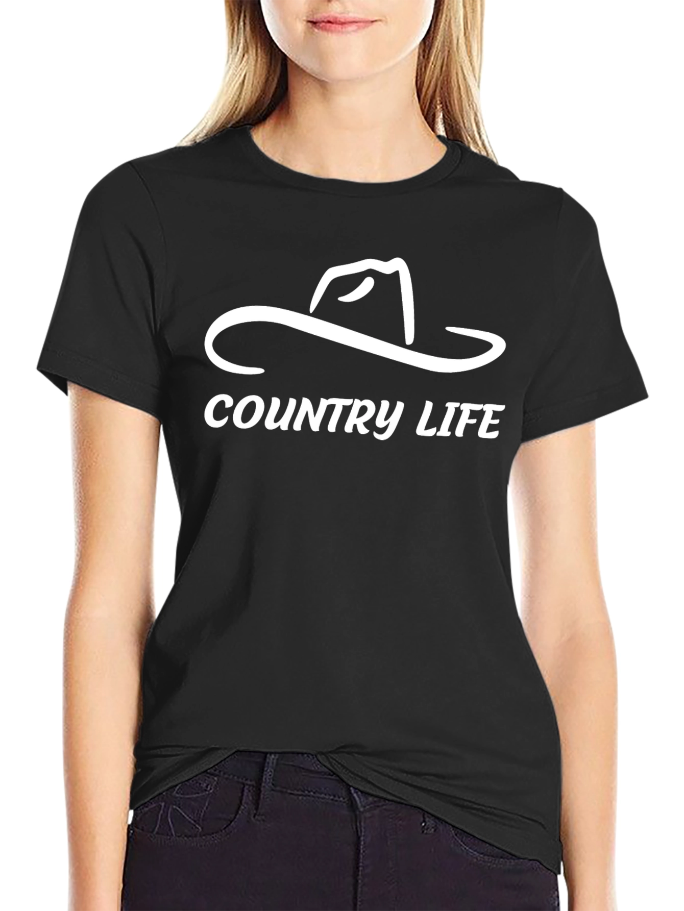 Country Life T-Shirt - Cowboy Hat Graphic Tee