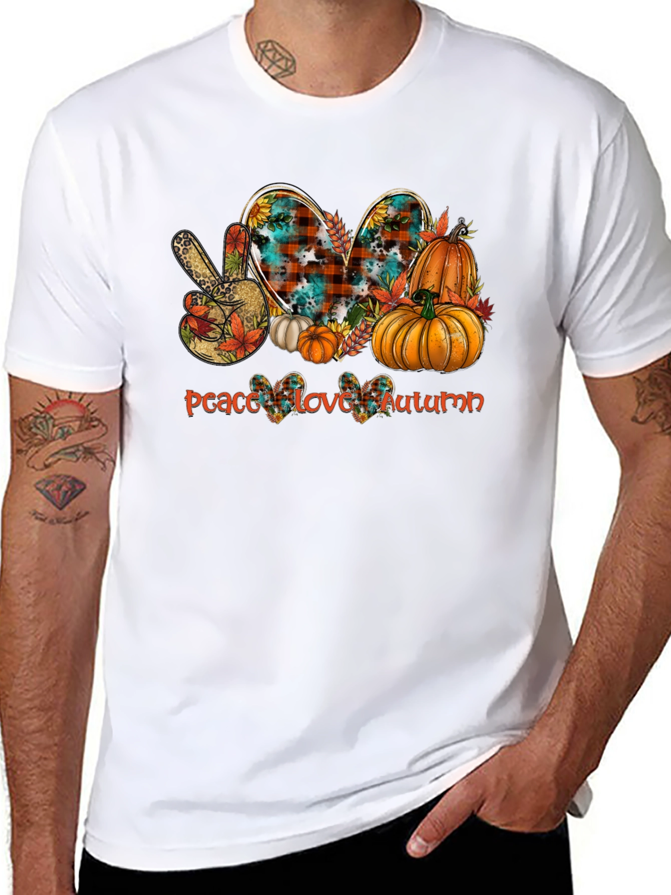Peace Love Autumn T-Shirt - Fall Graphic Tee