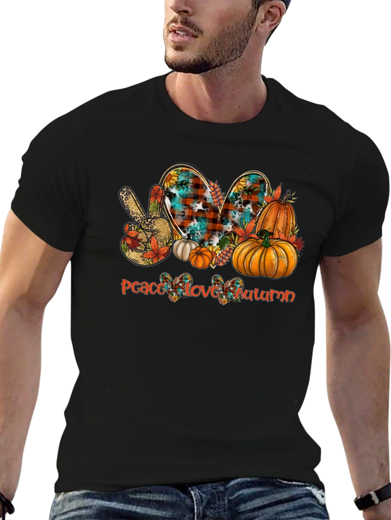 Peace Love Autumn T-Shirt - Fall Graphic Tee