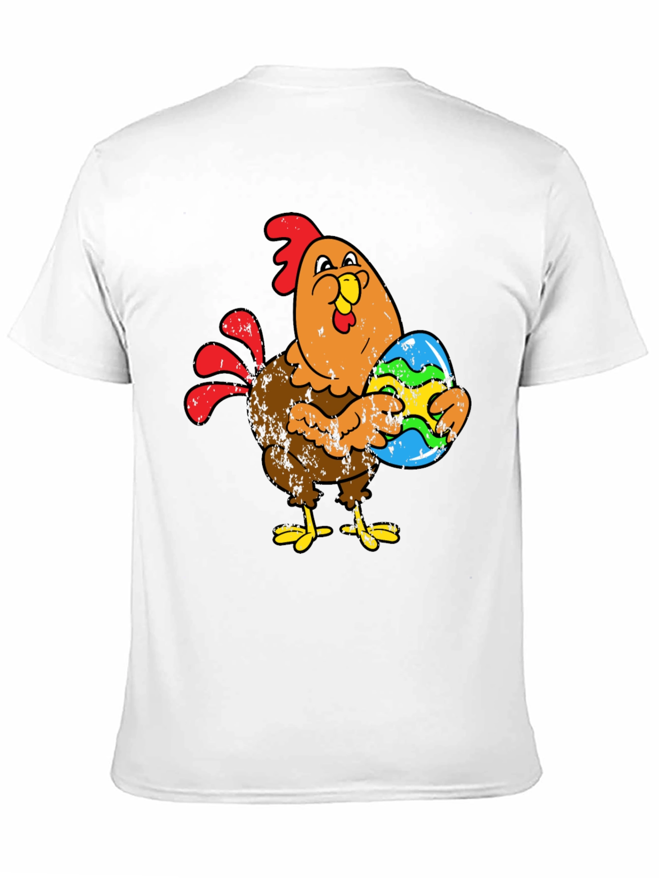 Easter Chicken Holding Egg Graphic T-Shirt
