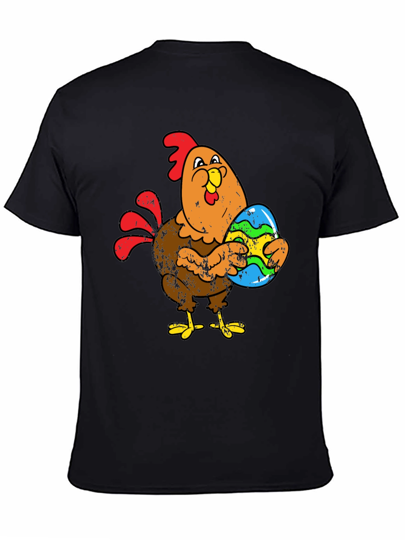Easter Chicken Holding Egg Graphic T-Shirt