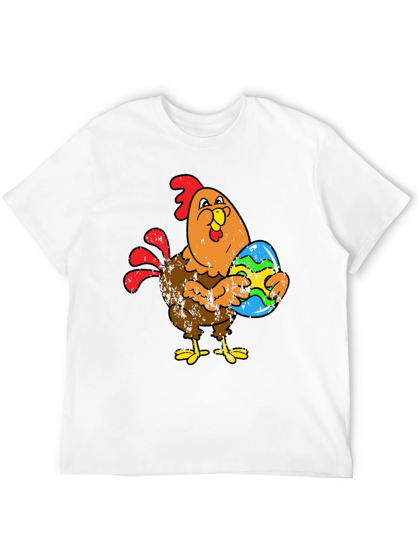 Easter Chicken Holding Egg Graphic T-Shirt