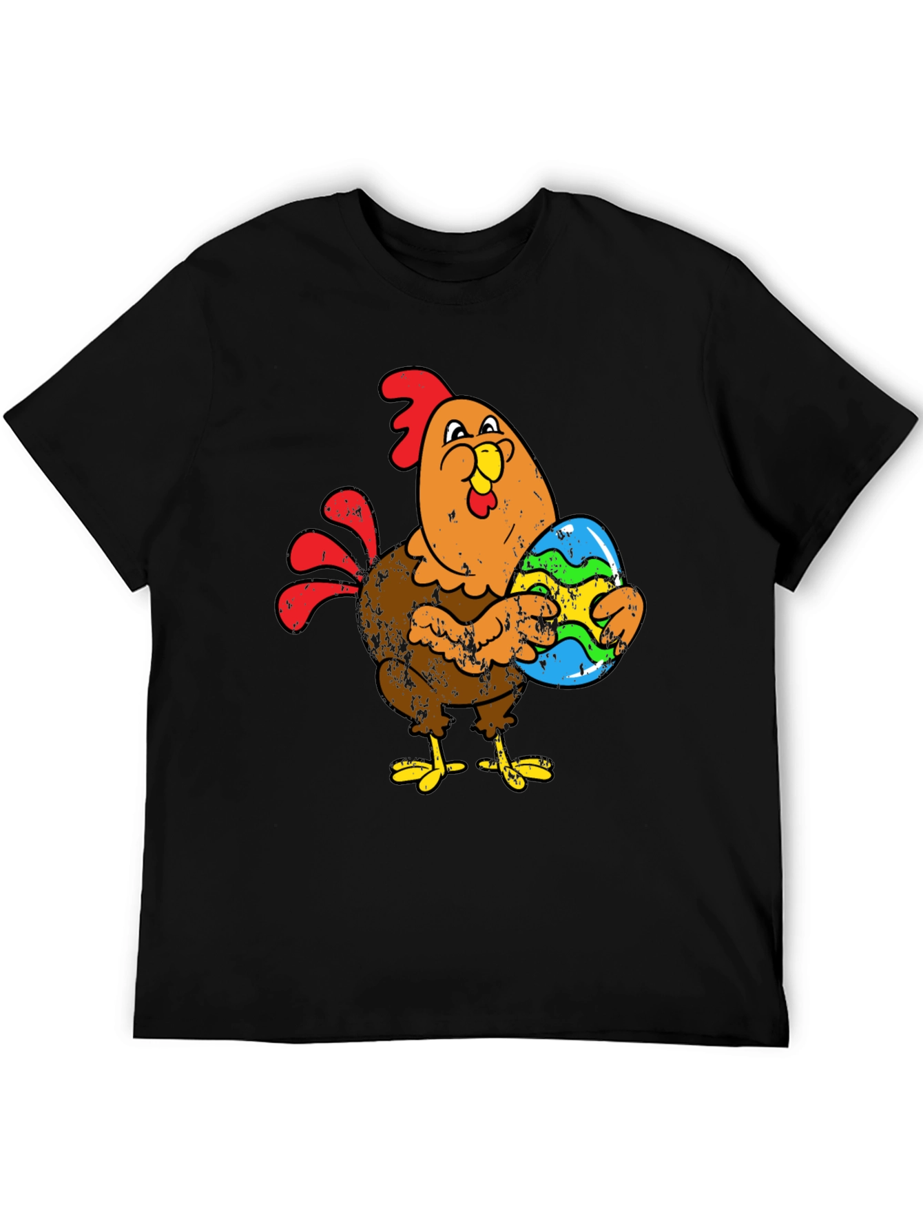 Easter Chicken Holding Egg Graphic T-Shirt
