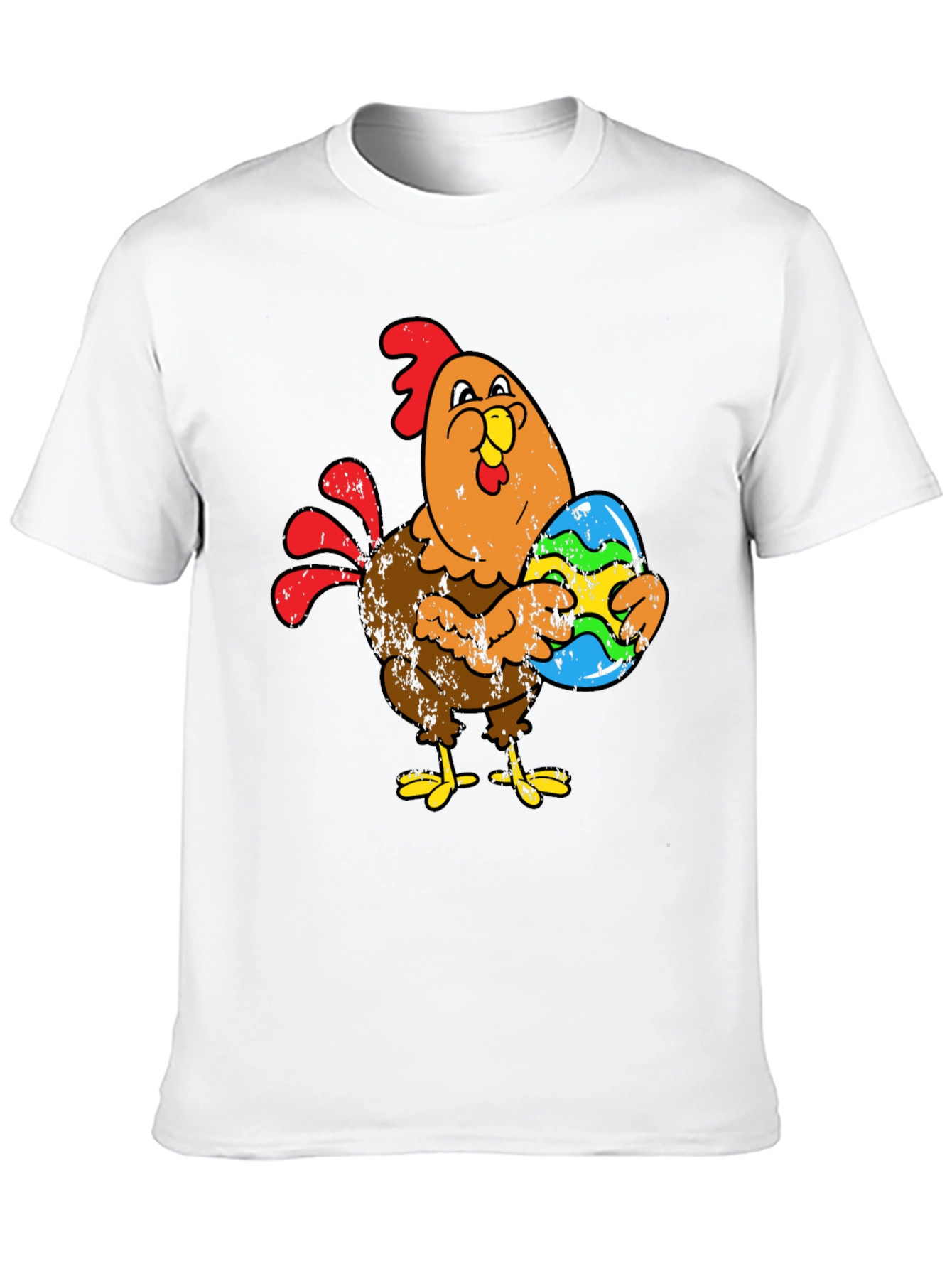 Easter Chicken Holding Egg Graphic T-Shirt