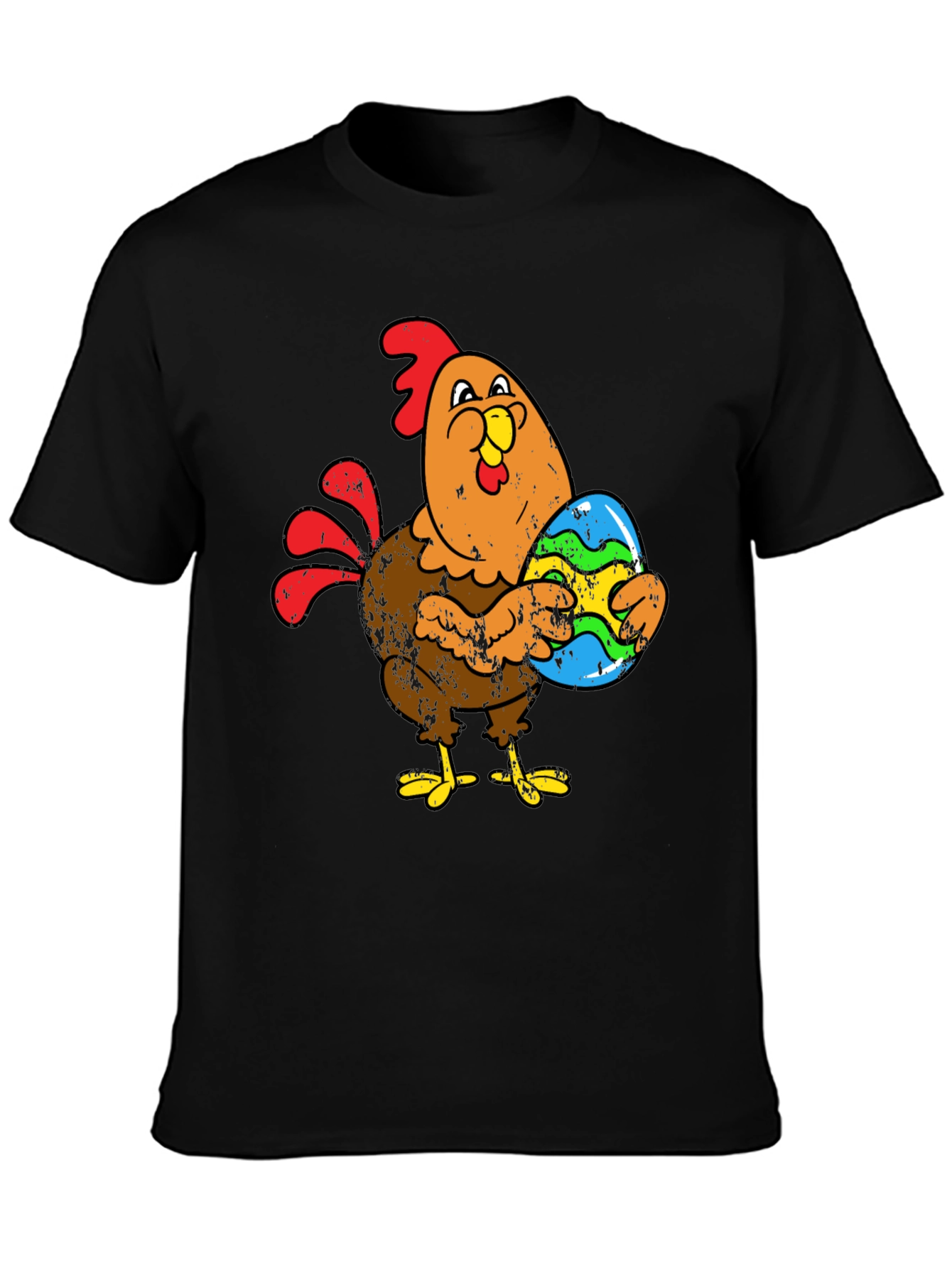 Easter Chicken Holding Egg Graphic T-Shirt