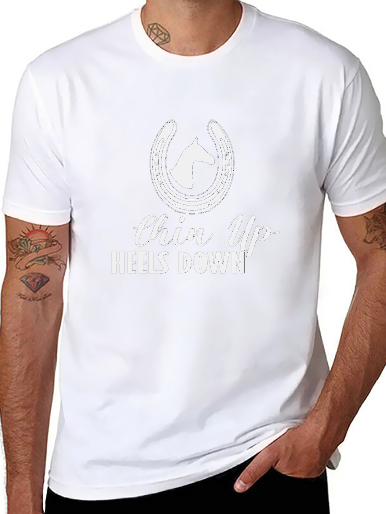 Chin Up Heels Down Horse T-Shirt