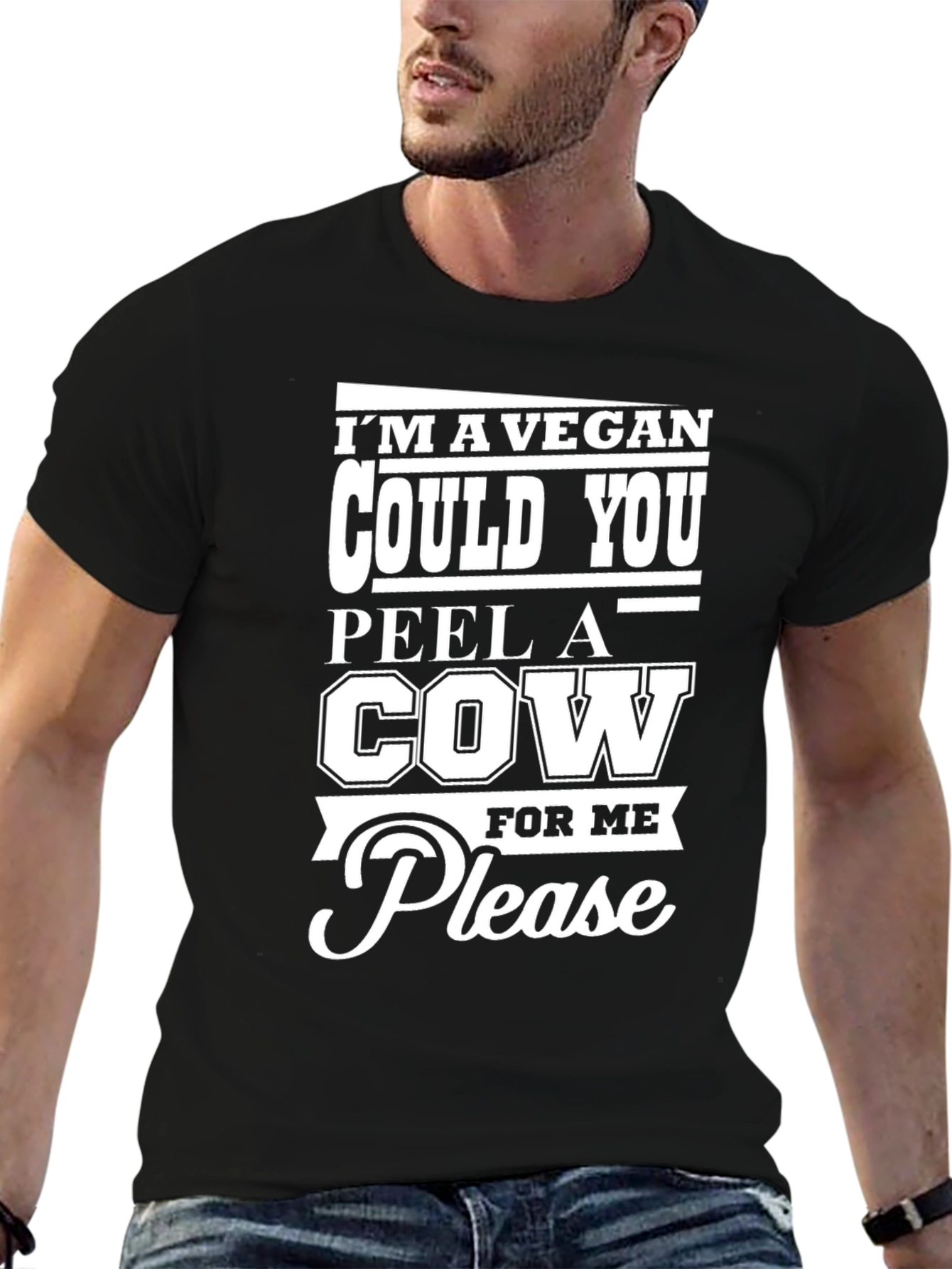 Vegan Humor T-Shirt: Peel a Cow Please!