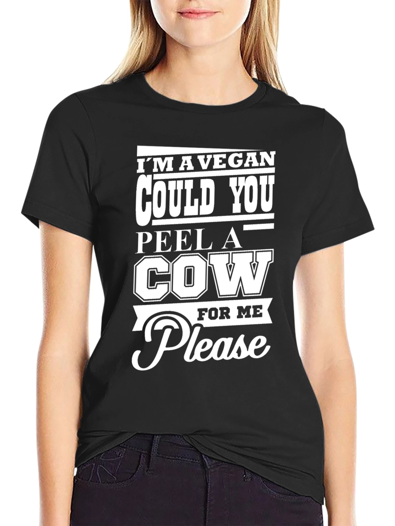 Vegan Humor T-Shirt: Peel a Cow Please!