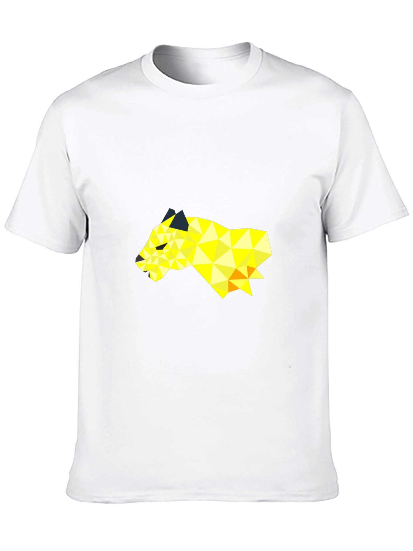 Geometric Lion Graphic Black T-Shirt