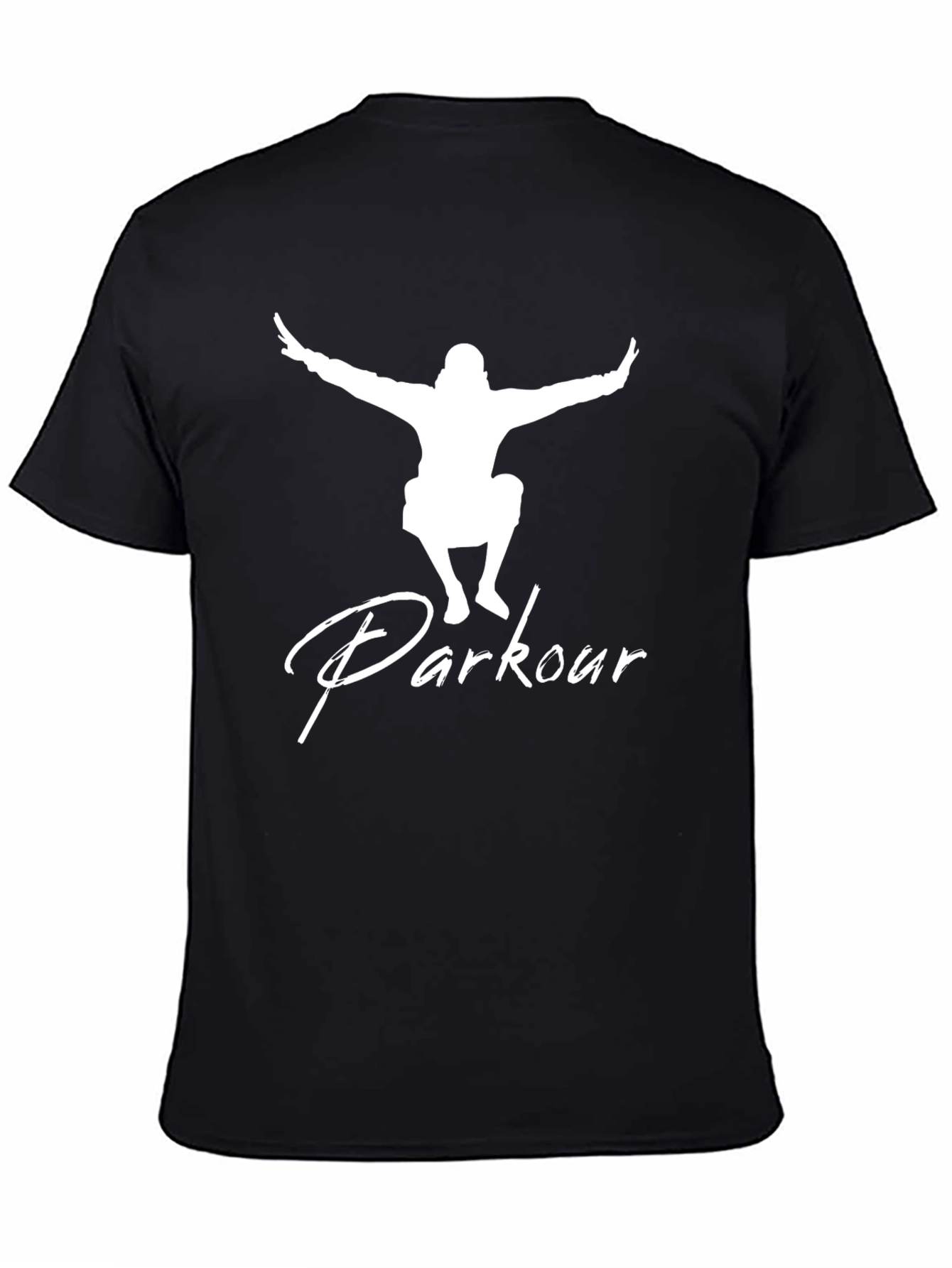 Parkour Graphic T-Shirt Black Streetwear Style