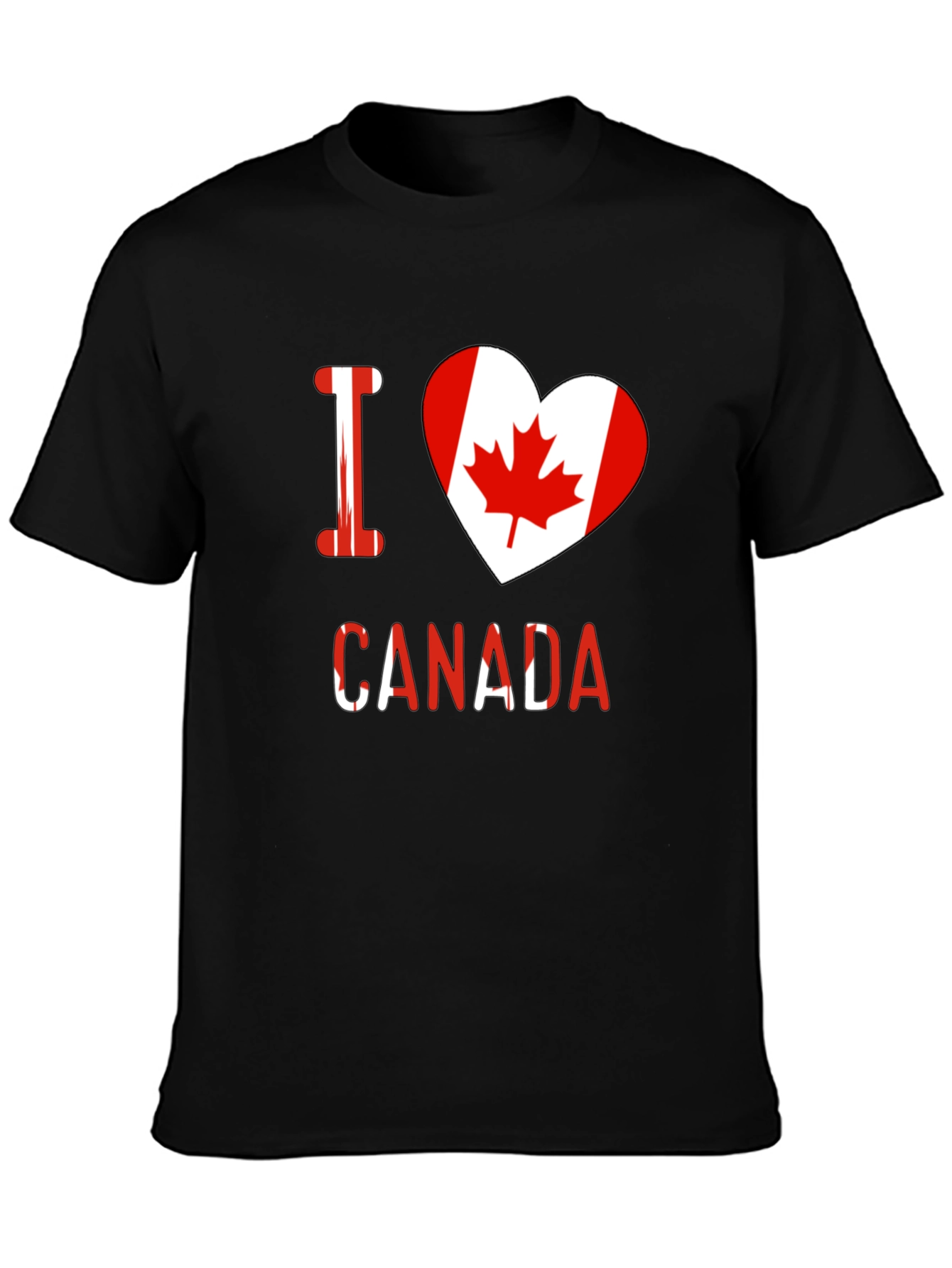 I Heart Canada T-Shirt - Black Crew Neck