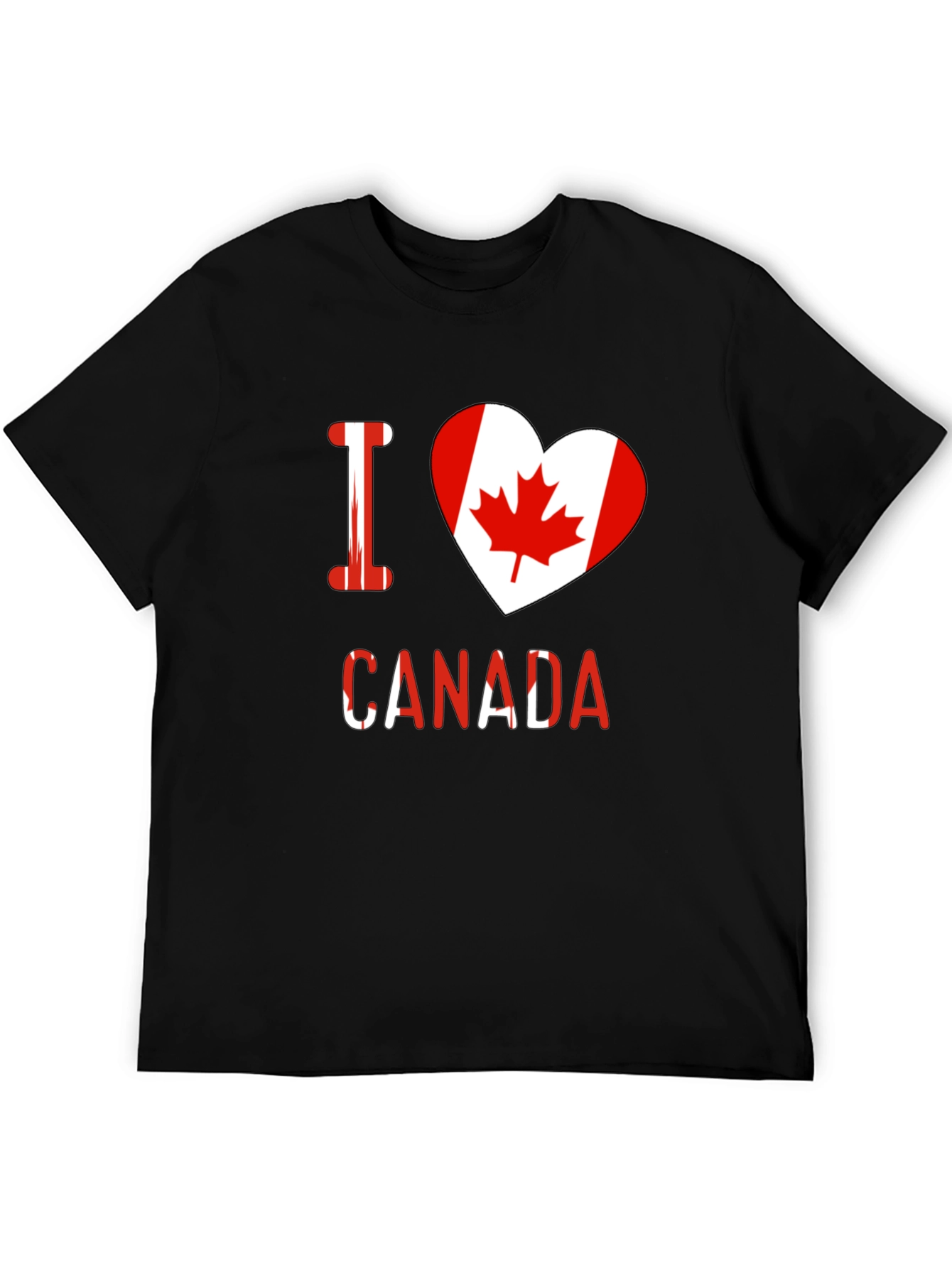 I Heart Canada T-Shirt - Black Crew Neck