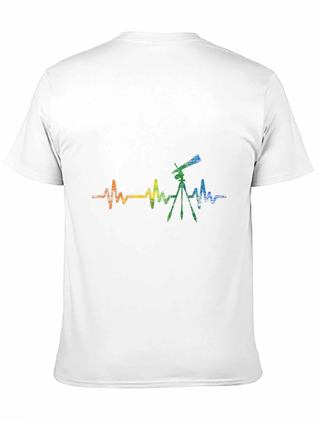 Telescope Heartbeat Graphic Tee - Black Cotton Shirt