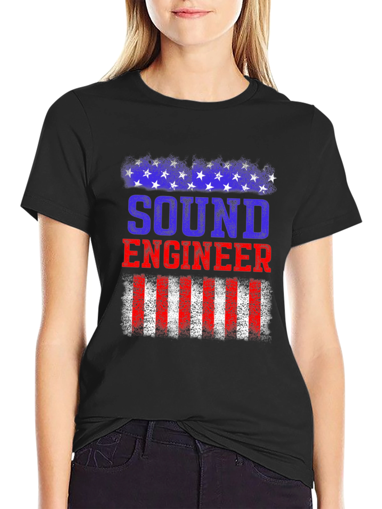 Sound Engineer American Flag Patriotic T-Shirt