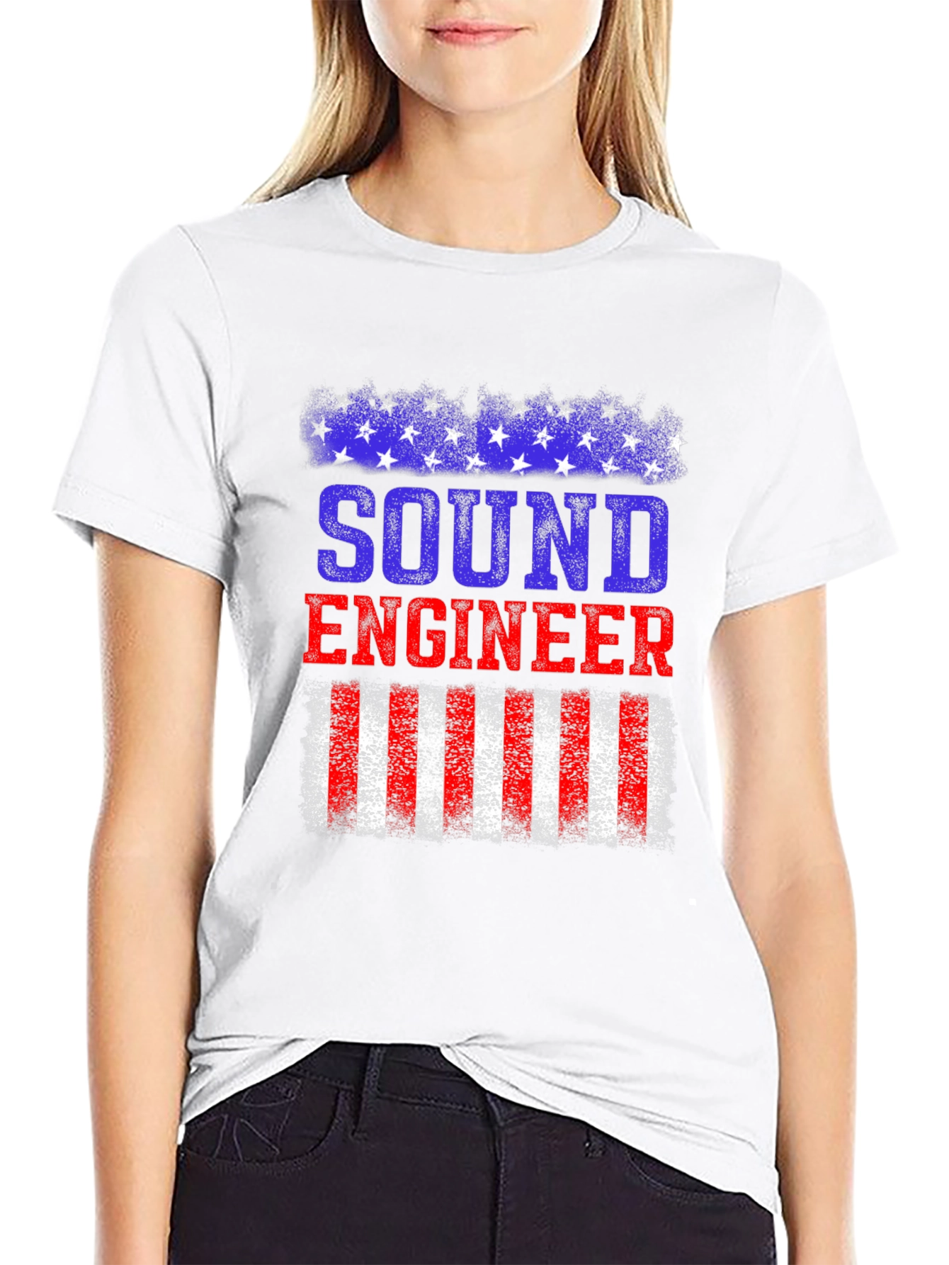 Sound Engineer American Flag Patriotic T-Shirt