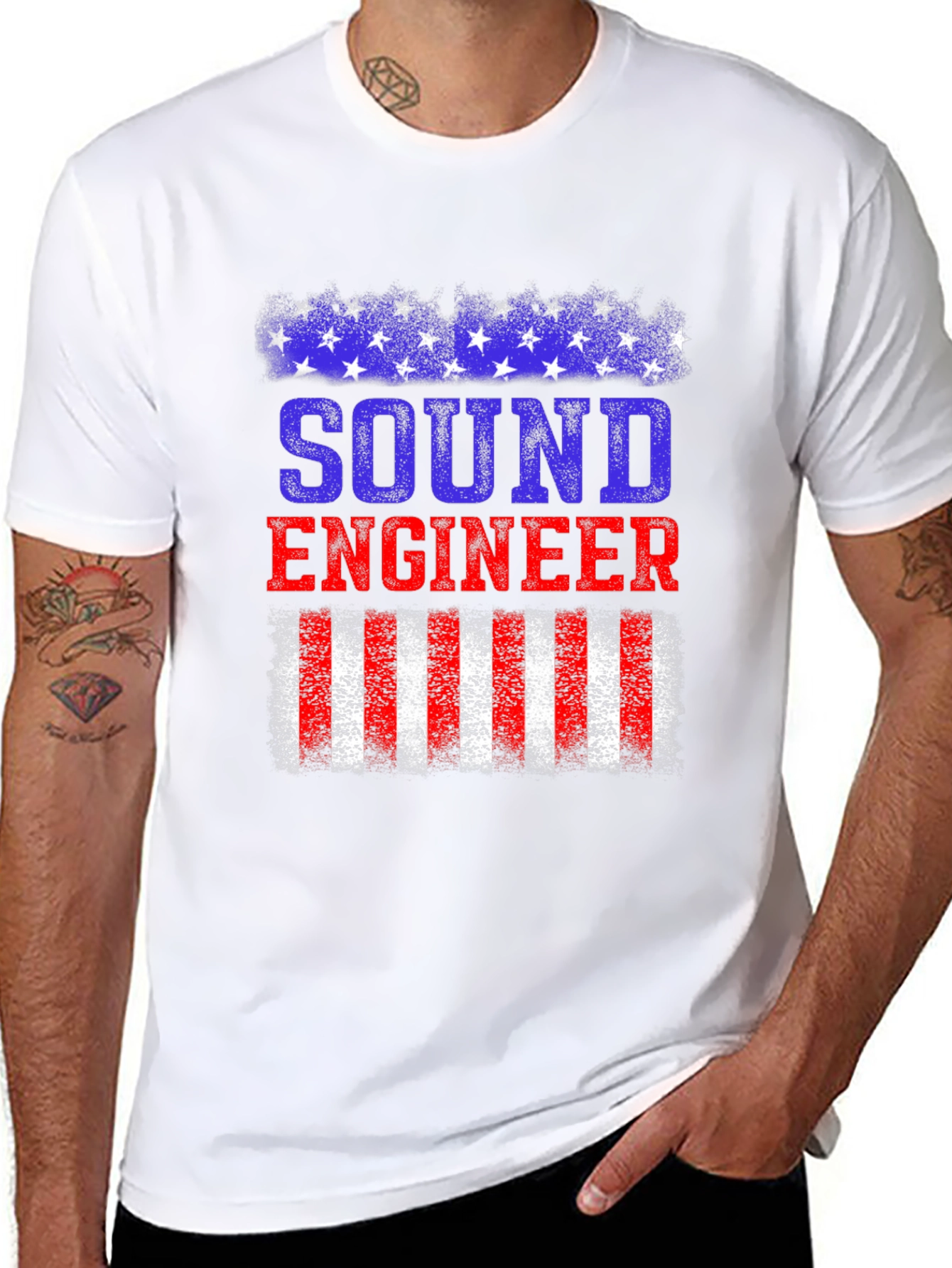 Sound Engineer American Flag Patriotic T-Shirt