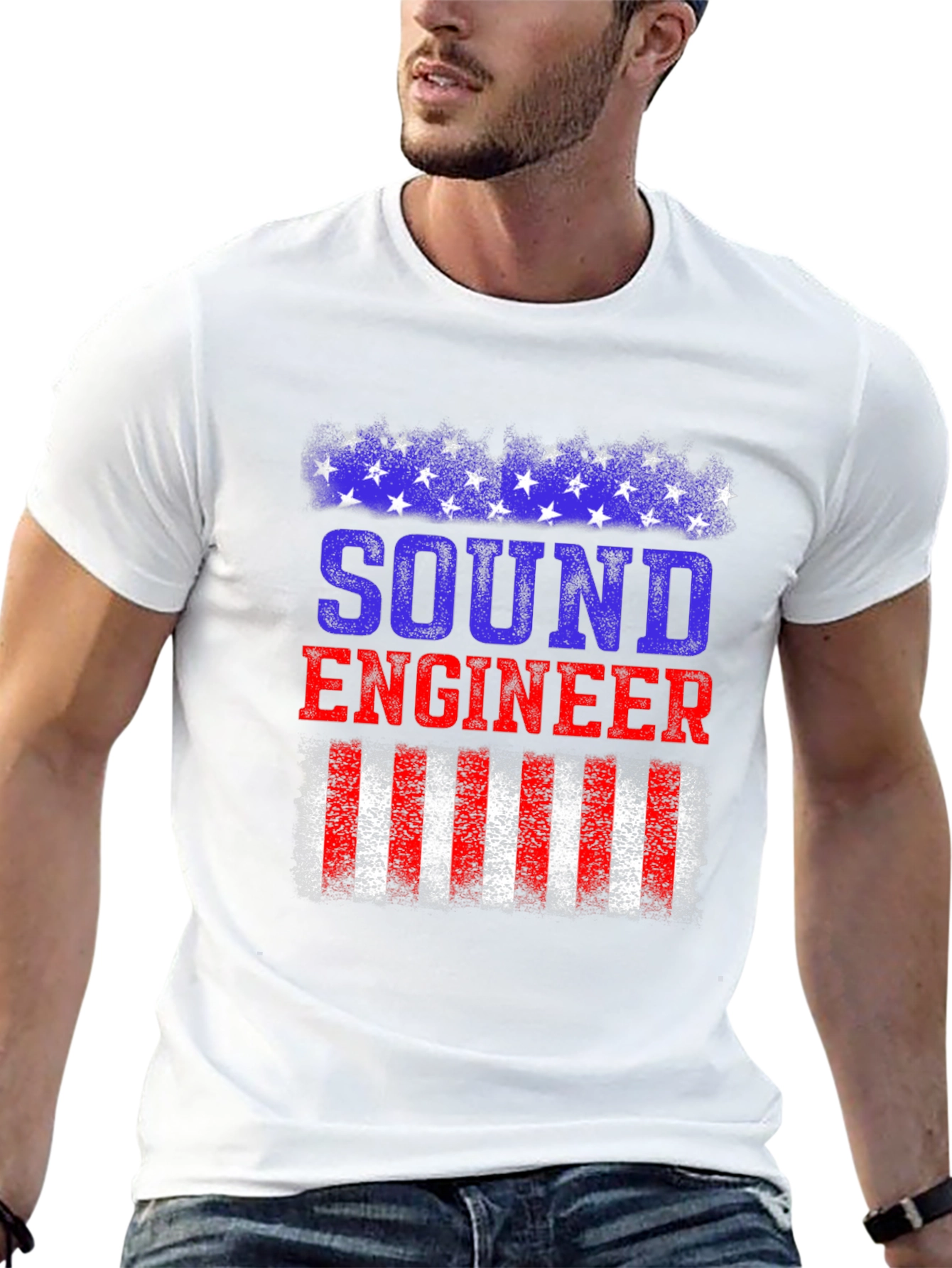 Sound Engineer American Flag Patriotic T-Shirt