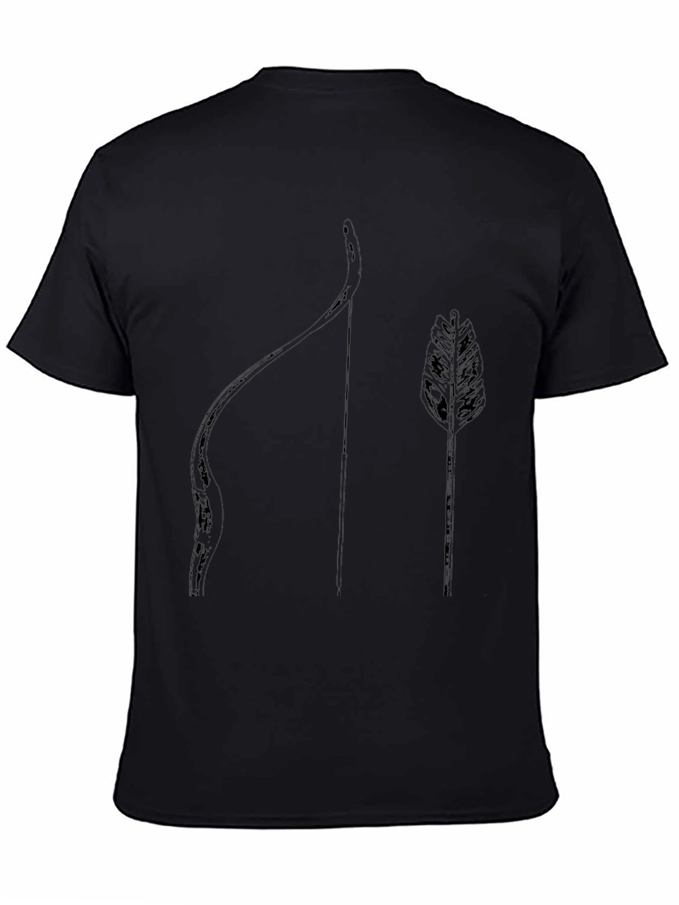 Archery Bow & Arrow Graphic Print Black T-Shirt