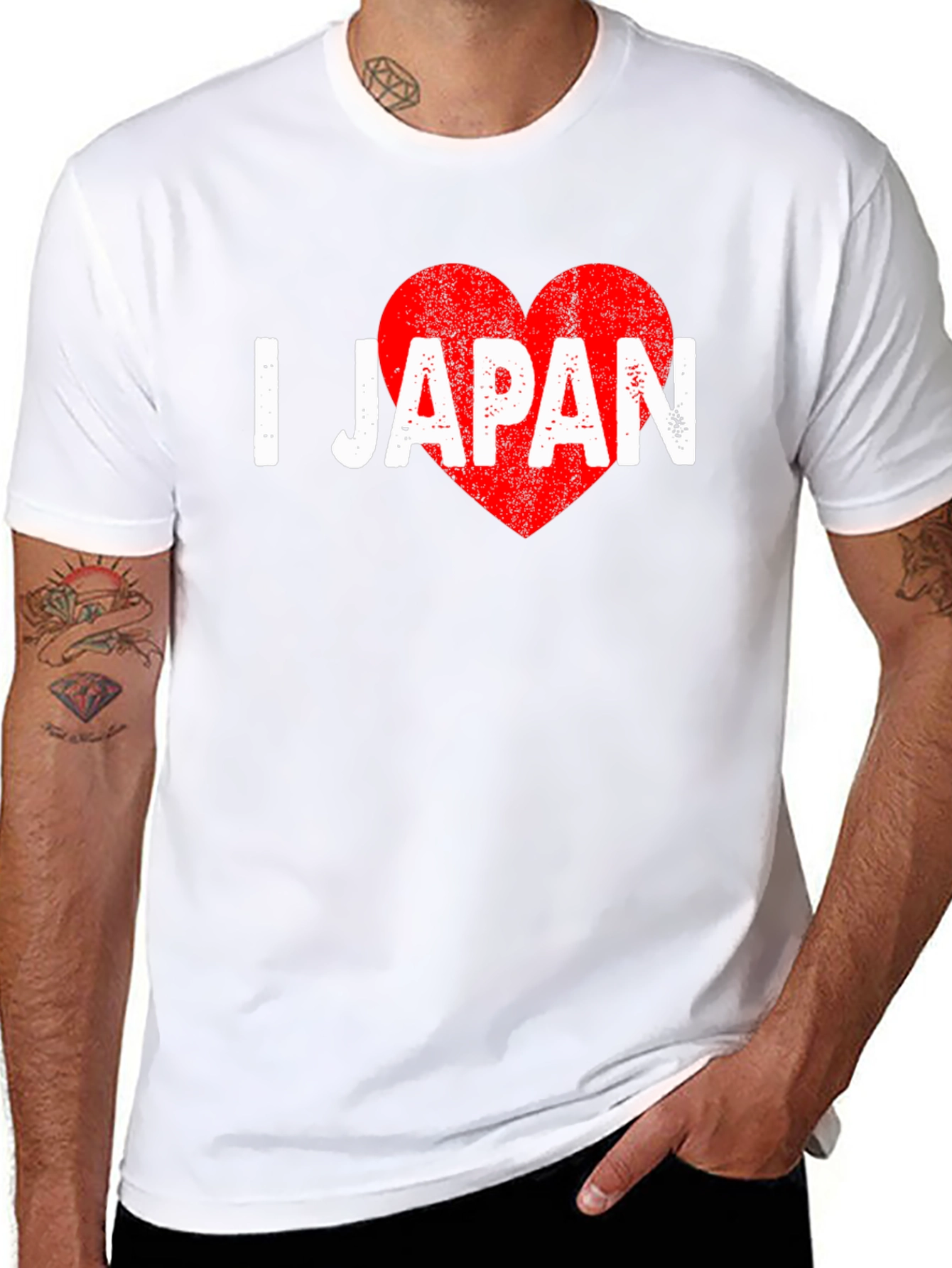 I Heart Japan T-Shirt - Black Distressed Print