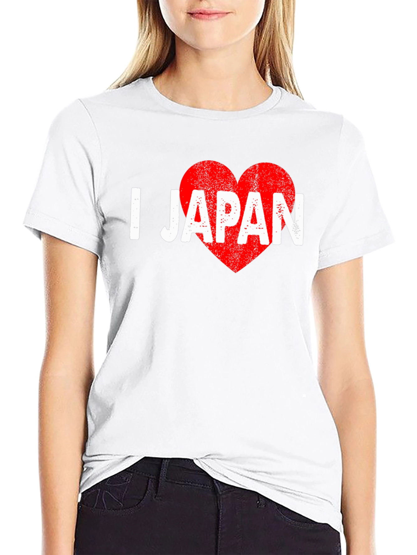 I Heart Japan T-Shirt - Black Distressed Print