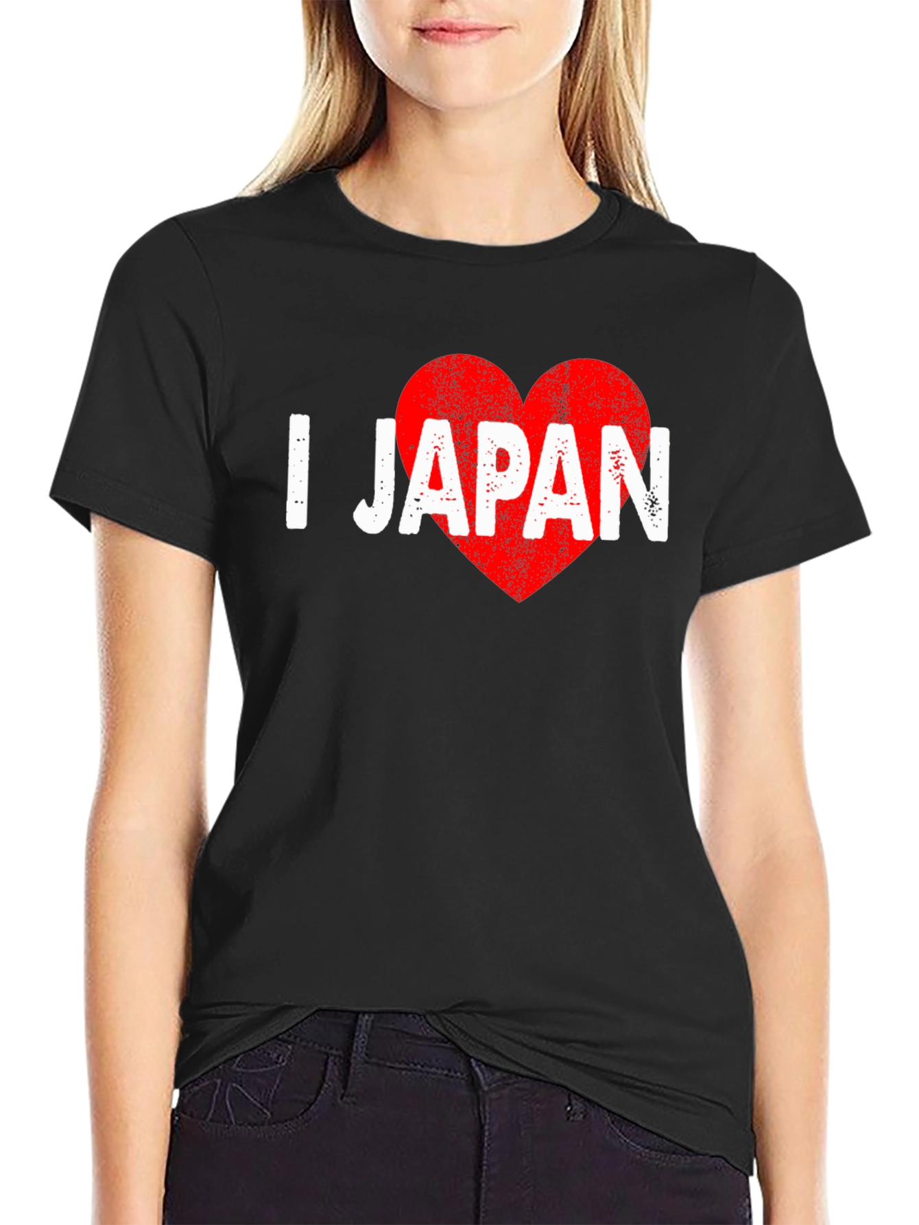 I Heart Japan T-Shirt - Black Distressed Print