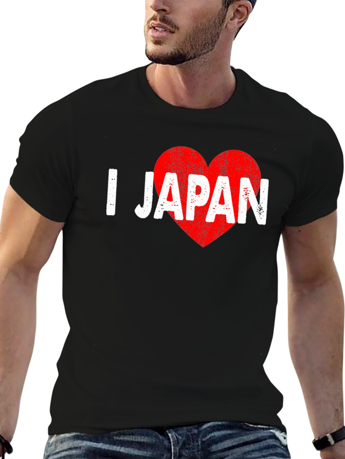 I Heart Japan T-Shirt - Black Distressed Print
