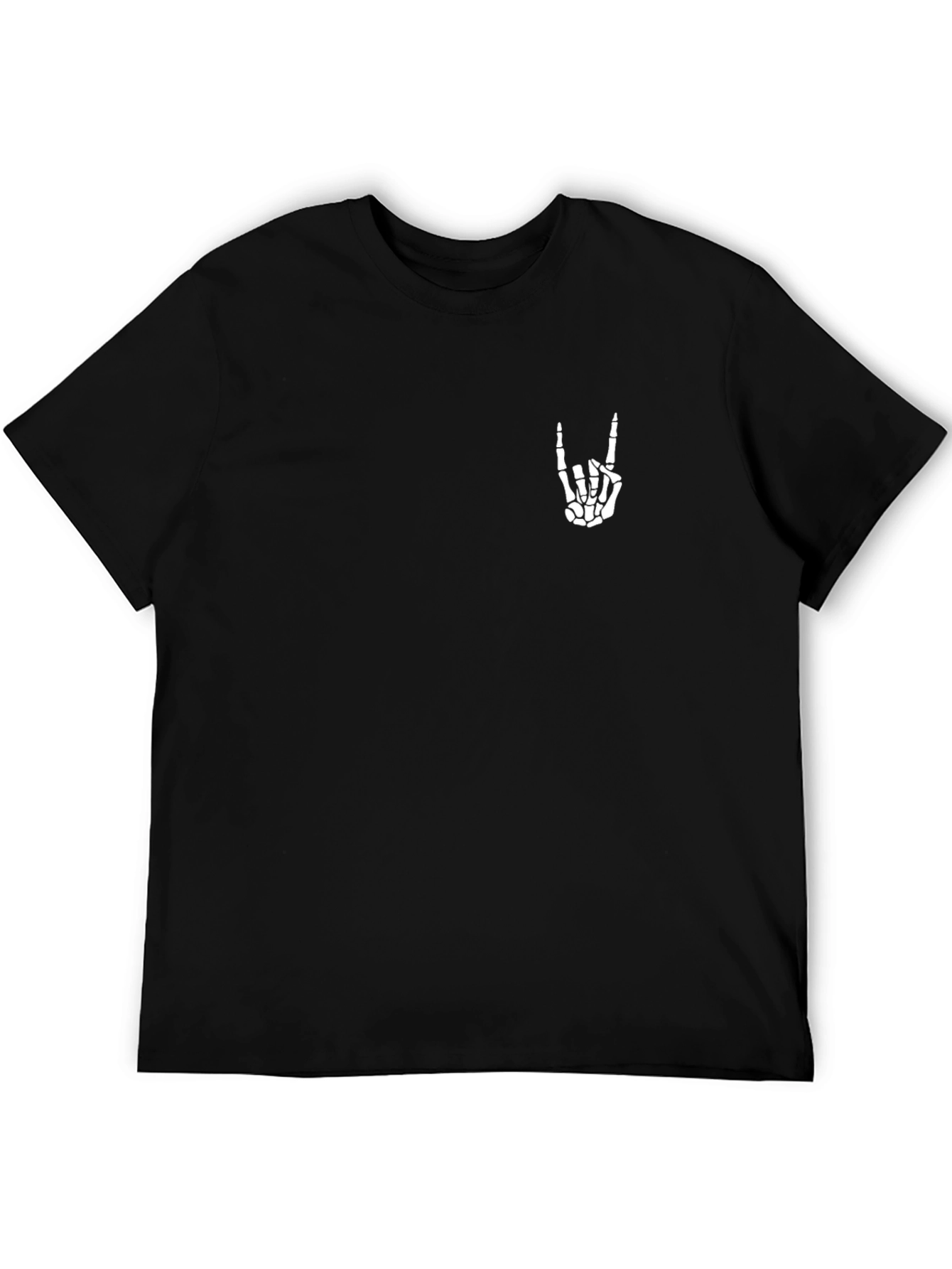 Rock On Skeleton Hand Black T-Shirt