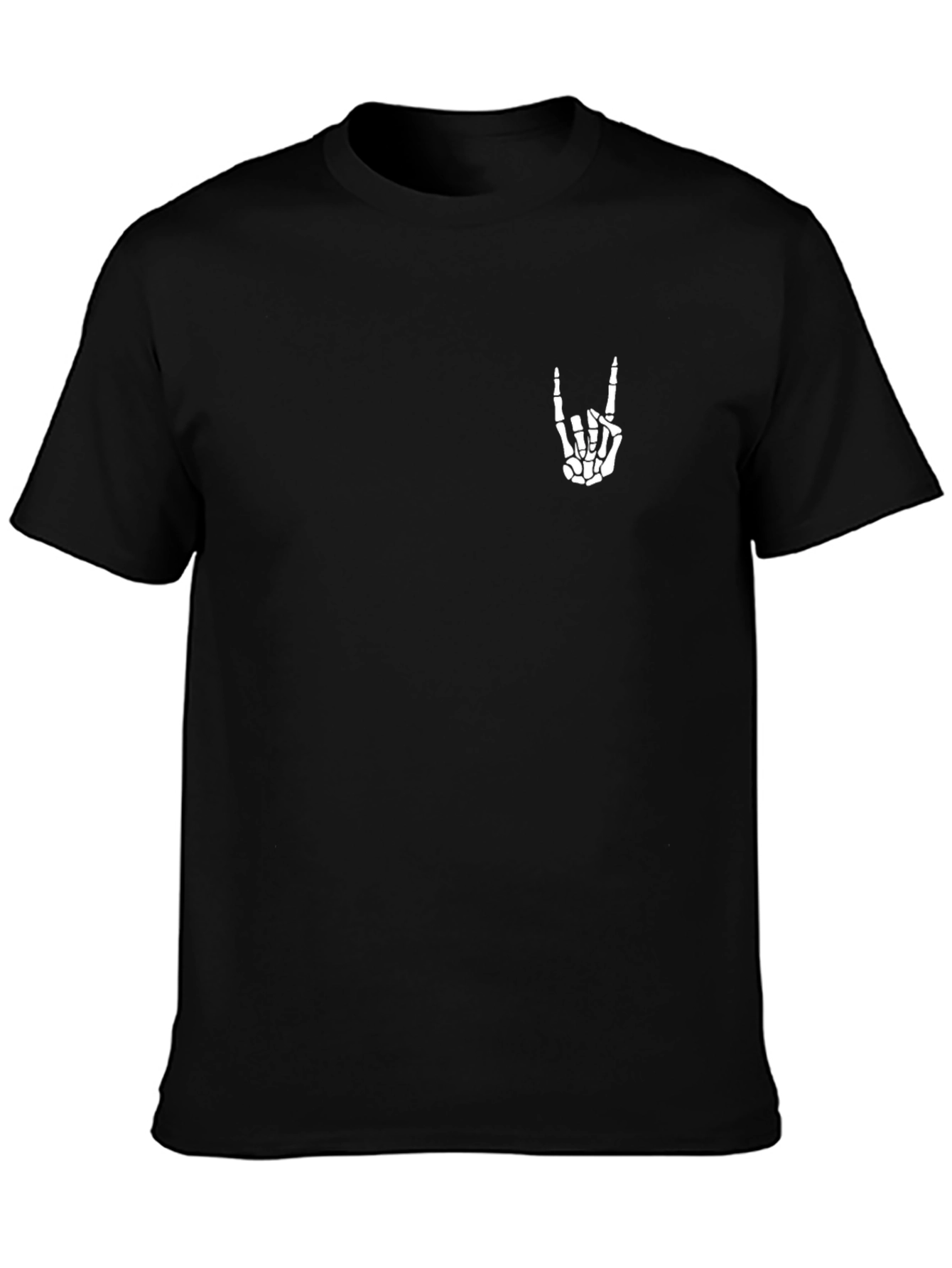 Rock On Skeleton Hand Black T-Shirt