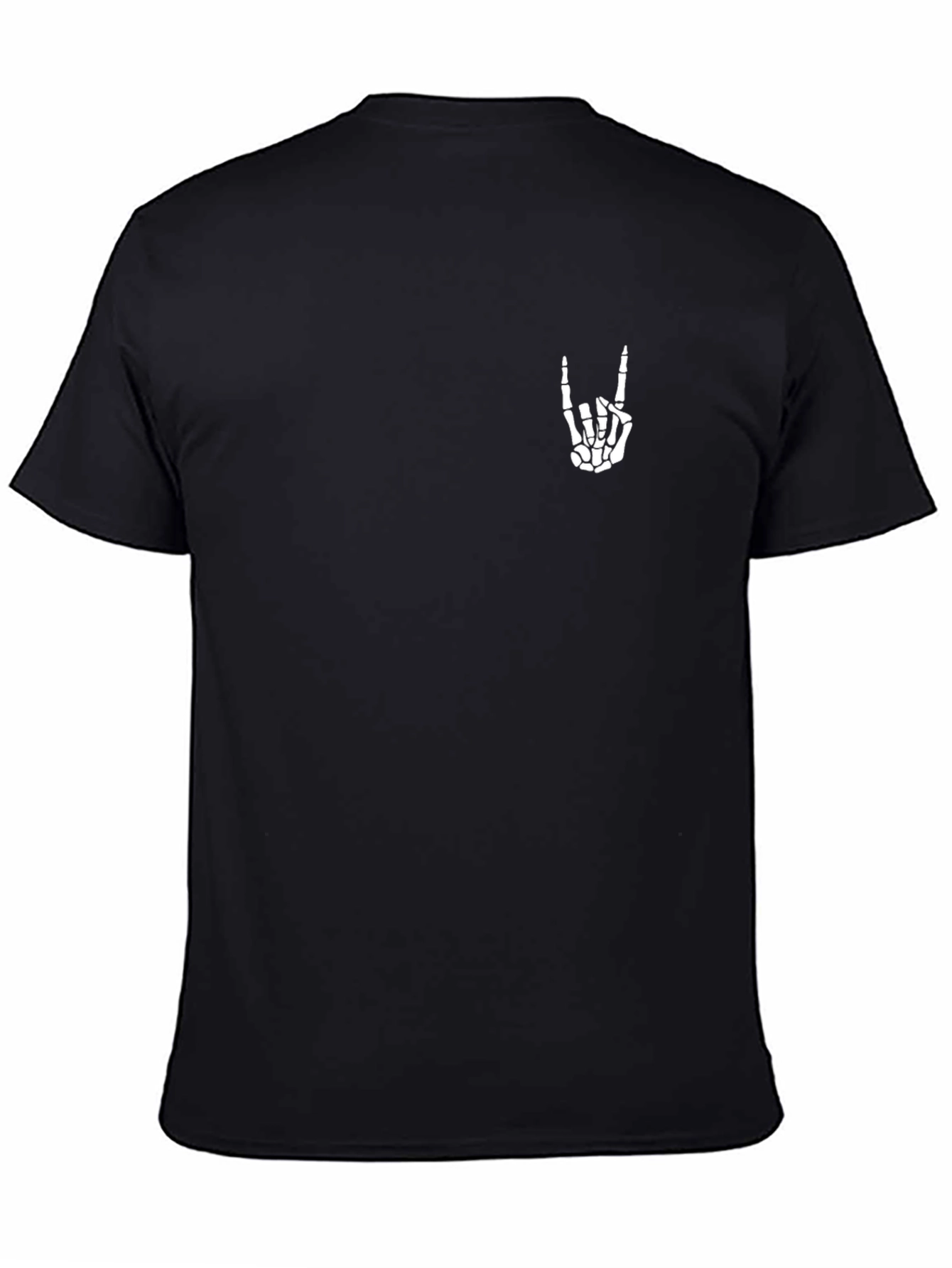 Rock On Skeleton Hand Black T-Shirt