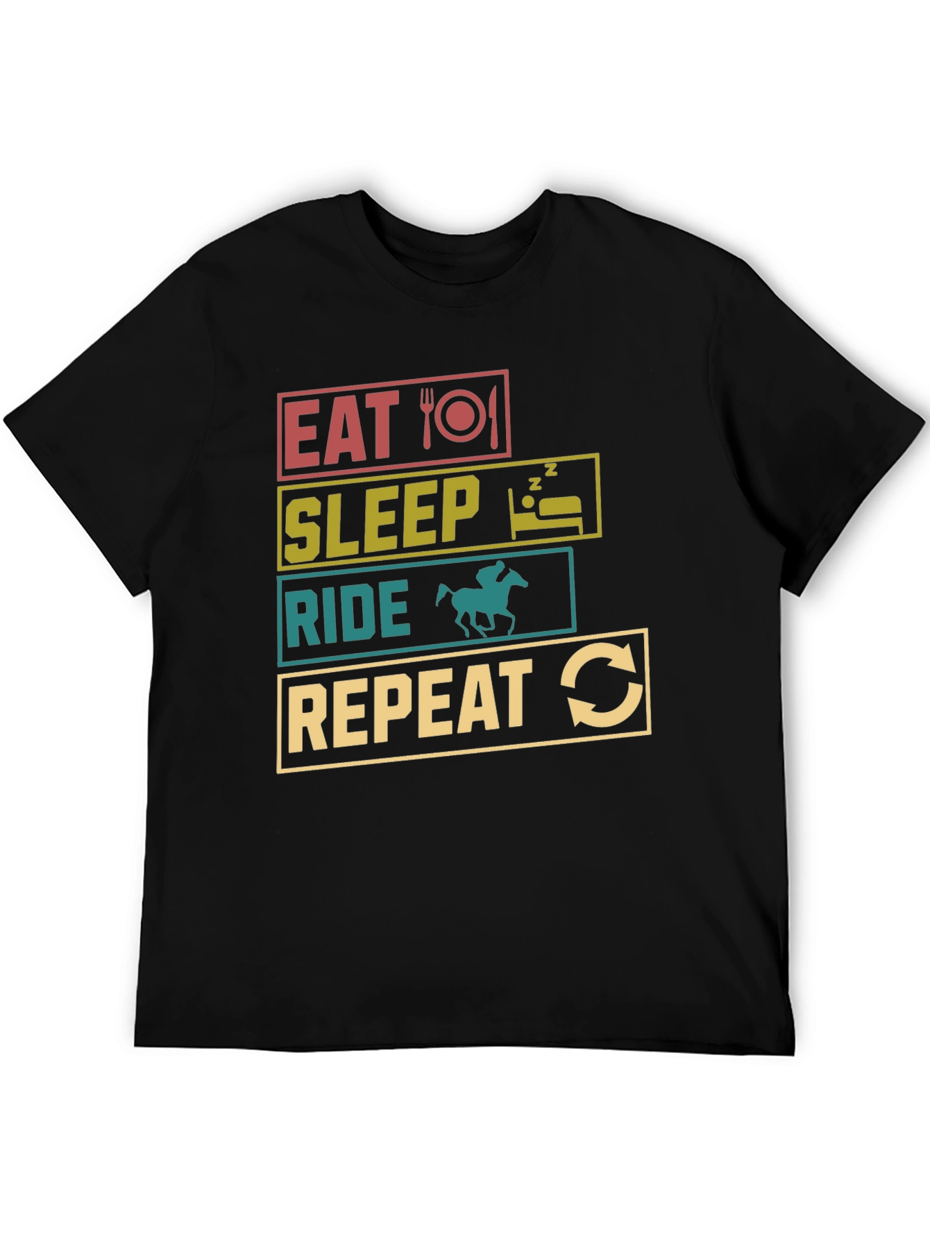 Eat Sleep Ride Repeat T-Shirt - Equestrian Life Tee