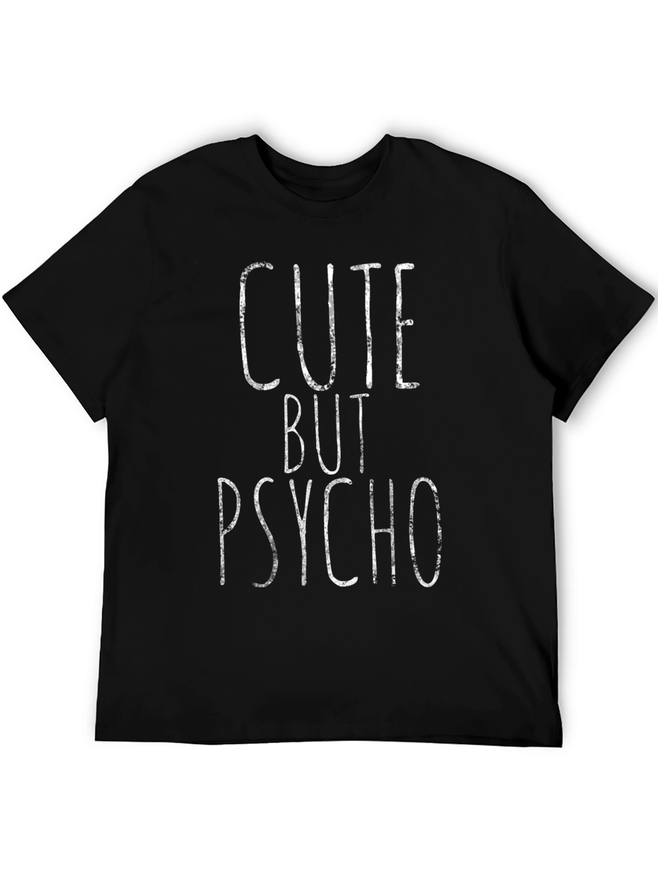 Cute But Psycho Graphic Tee - Black Cotton T-Shirt