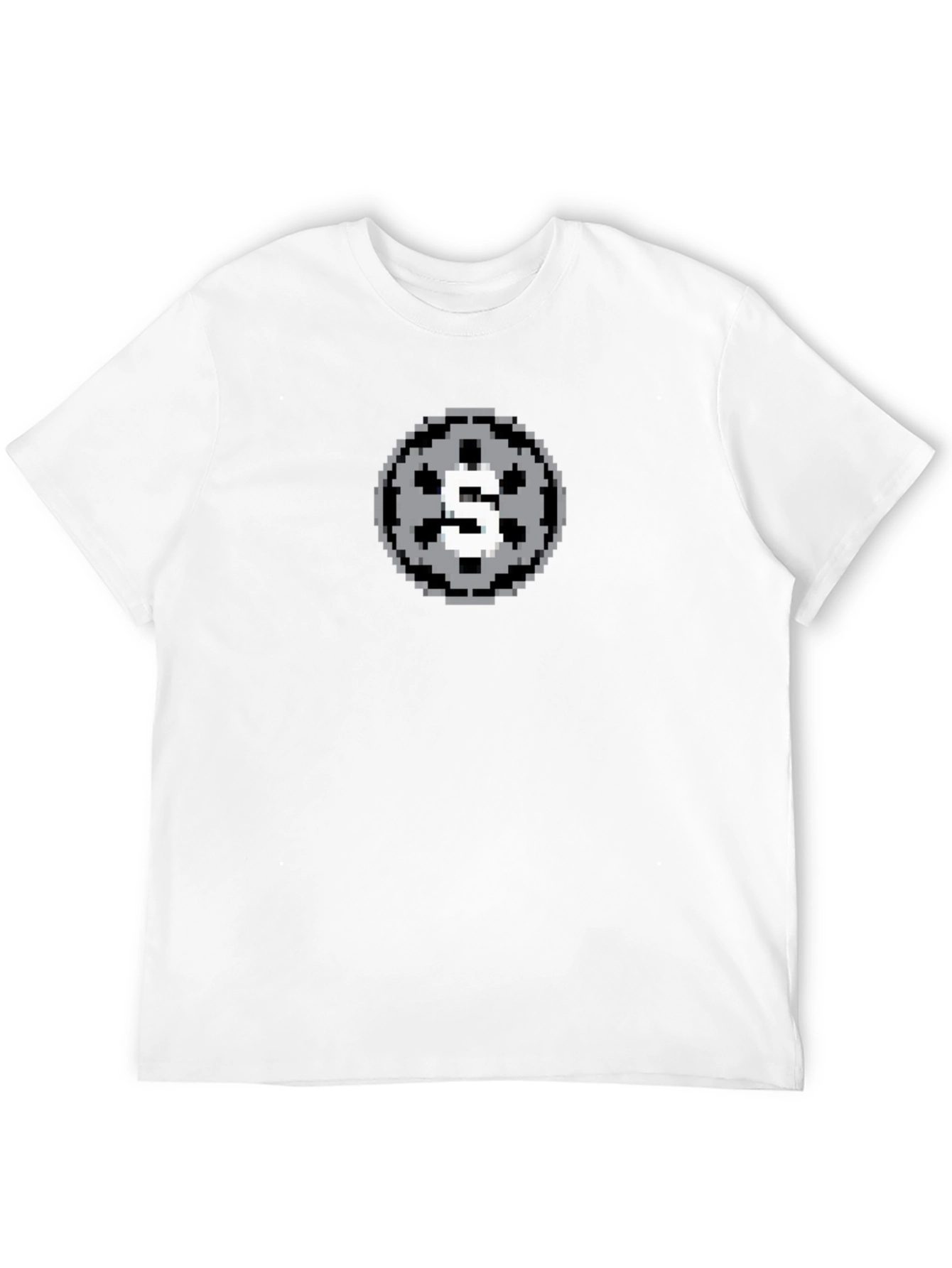 Pixel Art Letter S Graphic Tee - Black