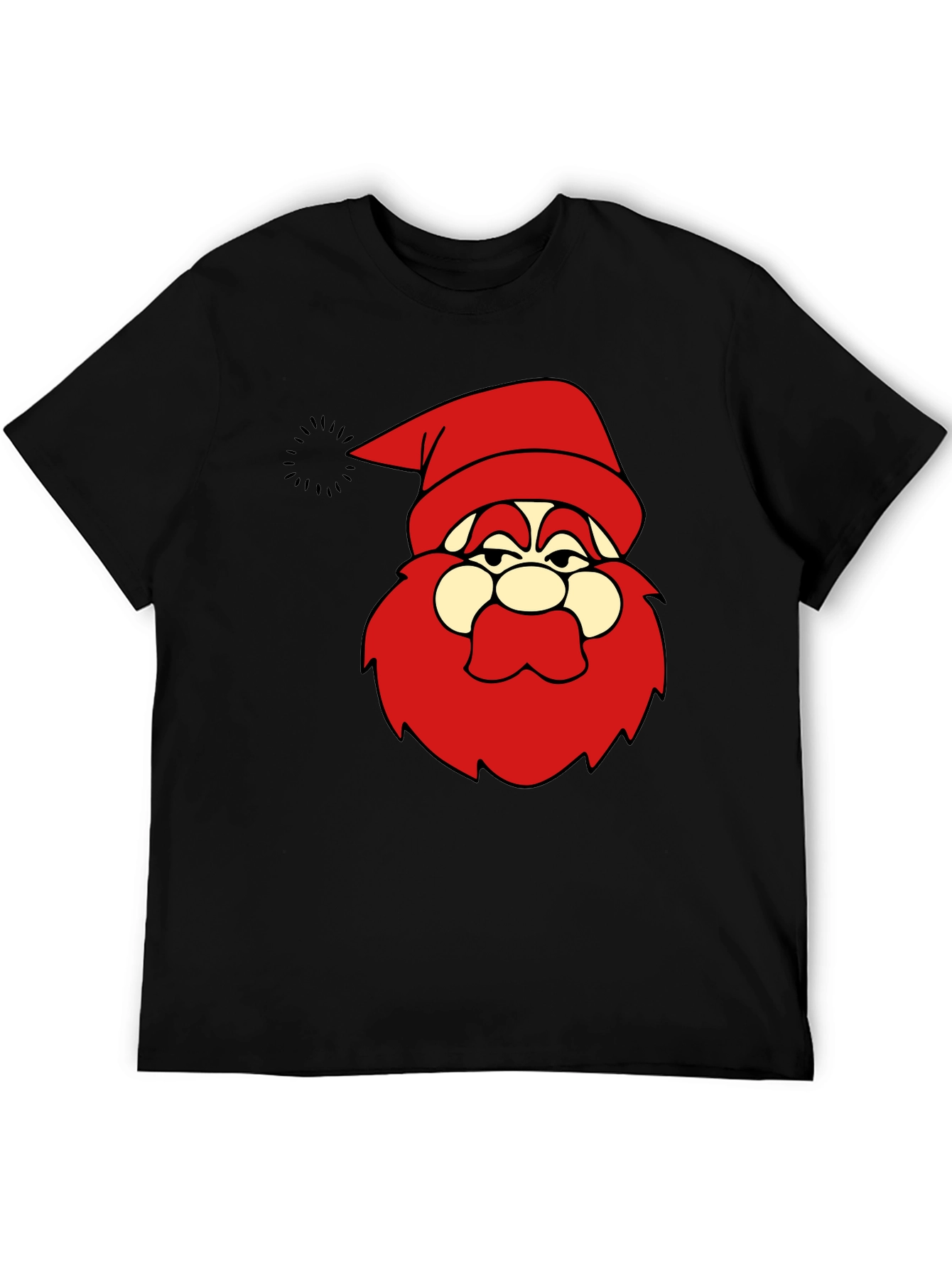 Funny Santa Graphic Black T-Shirt