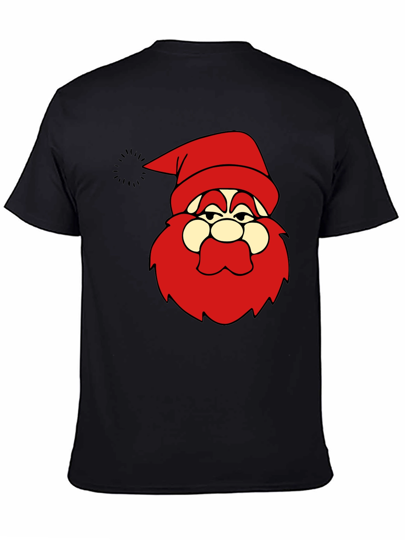 Funny Santa Graphic Black T-Shirt
