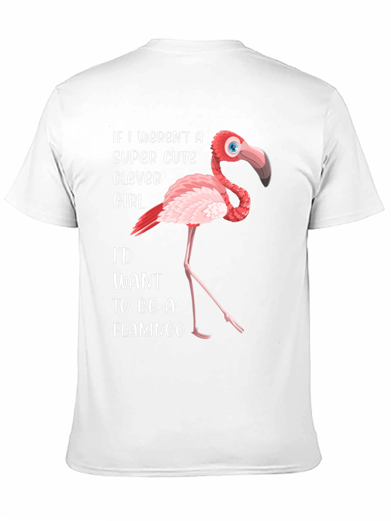 Clever Cute Girl Flamingo Graphic T-Shirt